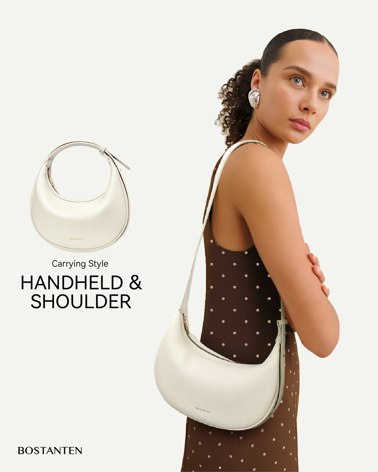 Kweli Crescent Moon Clutch Shoulder Bag — Two Sizes - Image 3