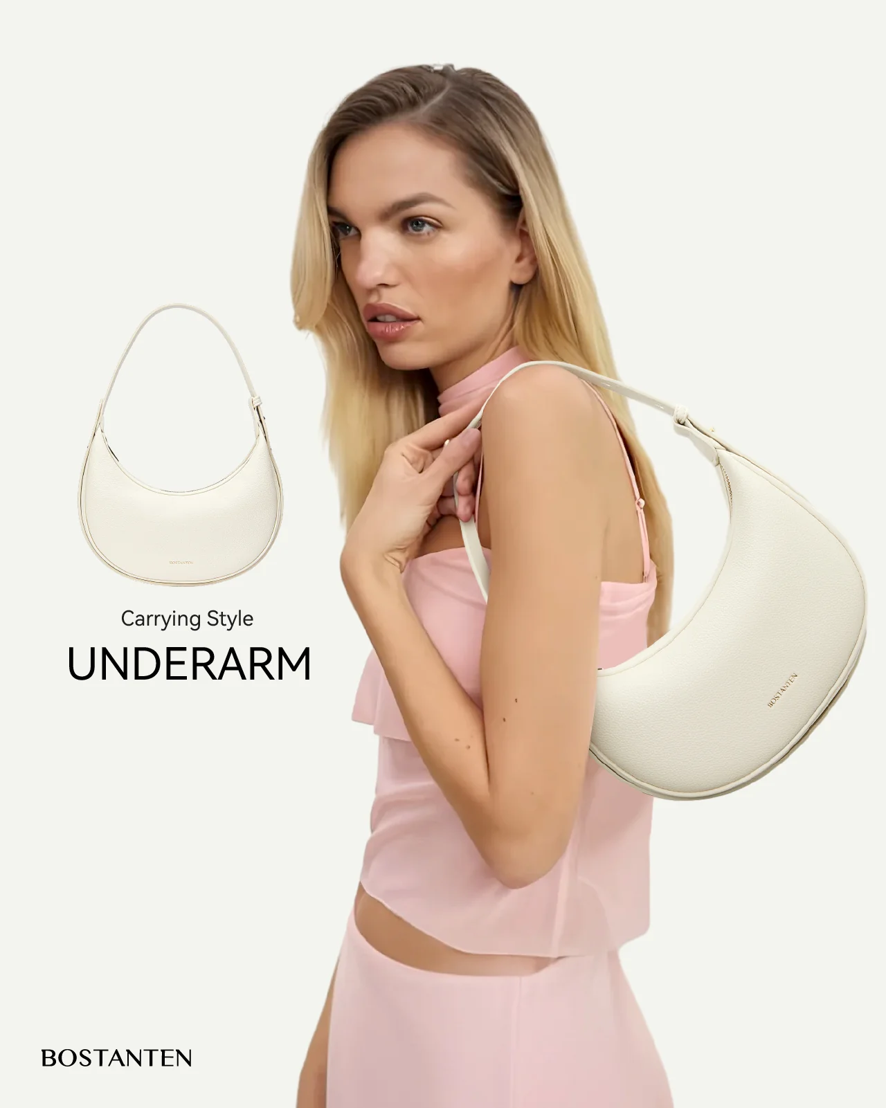 Kweli Crescent Moon Clutch Shoulder Bag — Two Sizes - Image 30