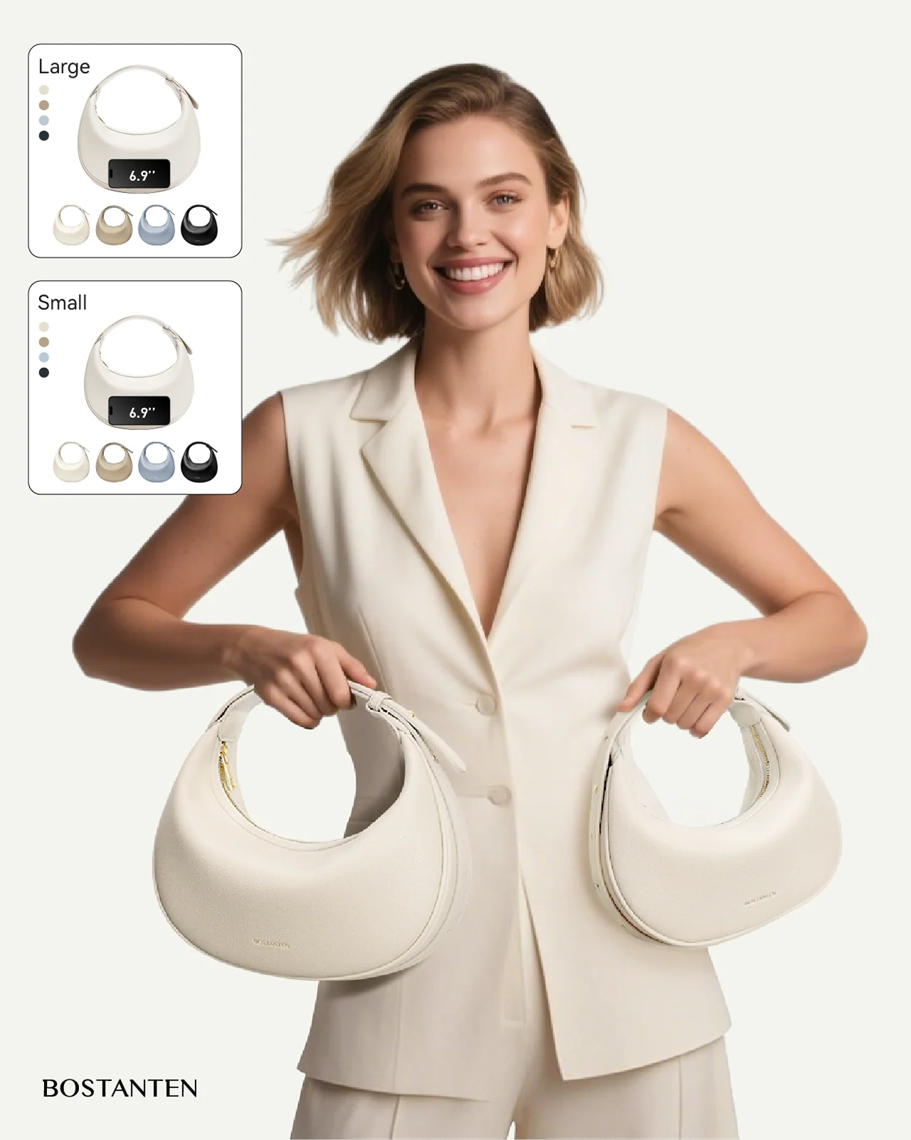 Kweli Crescent Moon Clutch Shoulder Bag — Two Sizes - Image 33