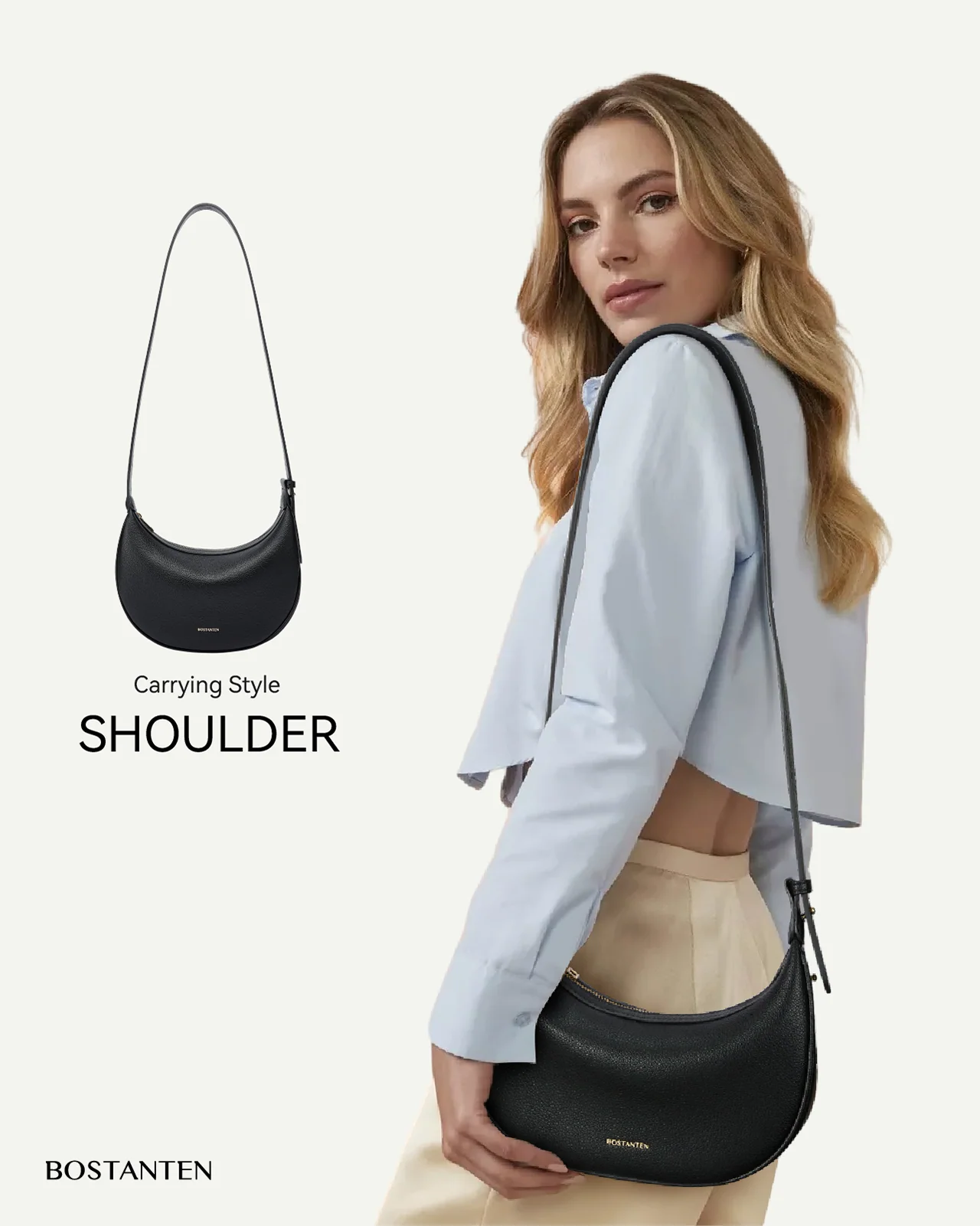 Kweli Crescent Moon Clutch Shoulder Bag — Two Sizes - Image 39