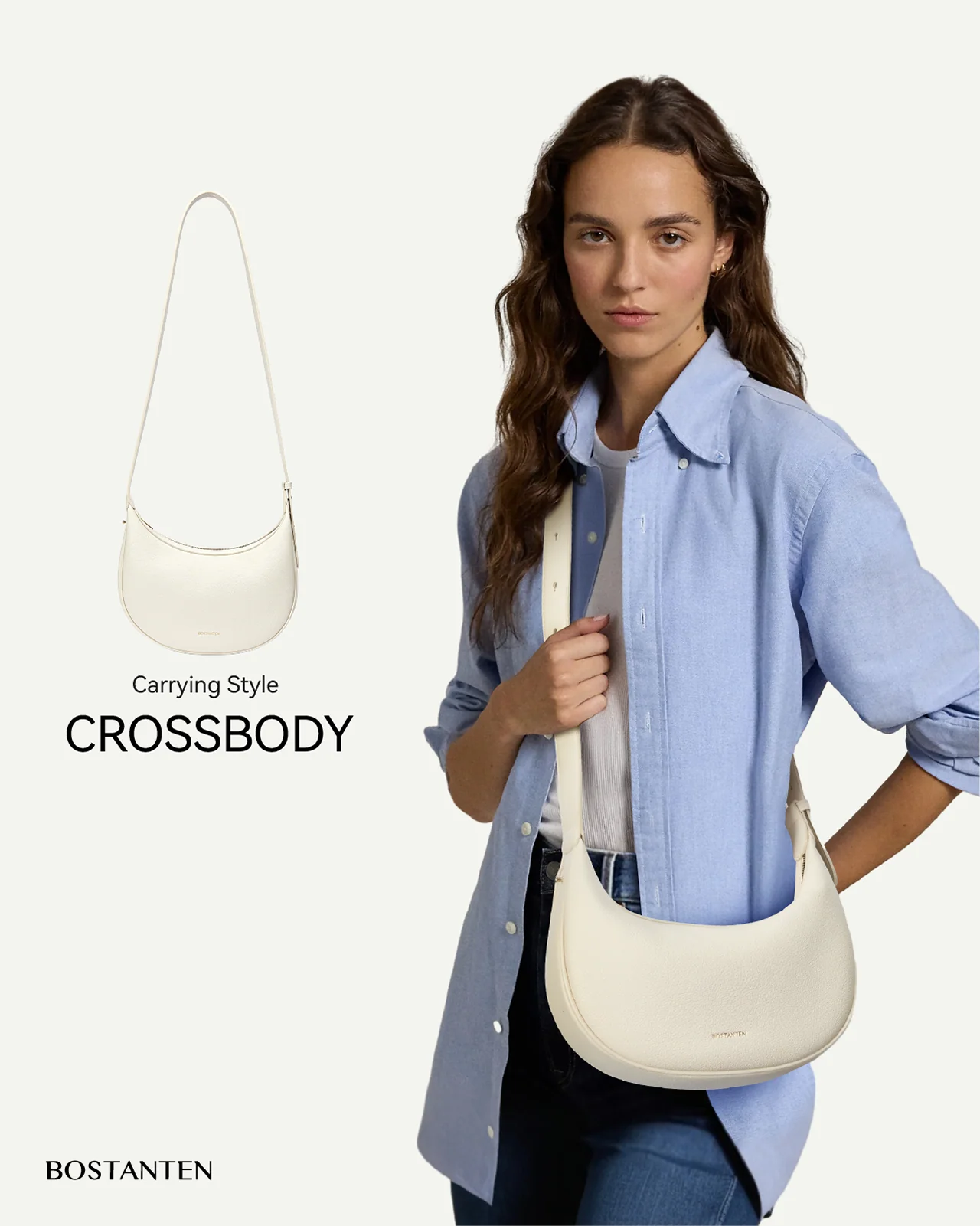 Kweli Crescent Moon Clutch Shoulder Bag — Two Sizes - Image 4