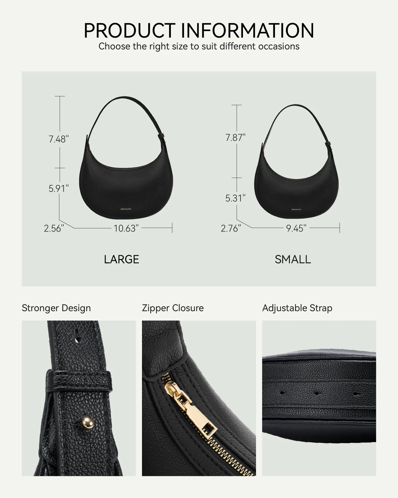 Kweli Crescent Moon Clutch Shoulder Bag — Two Sizes - Image 41
