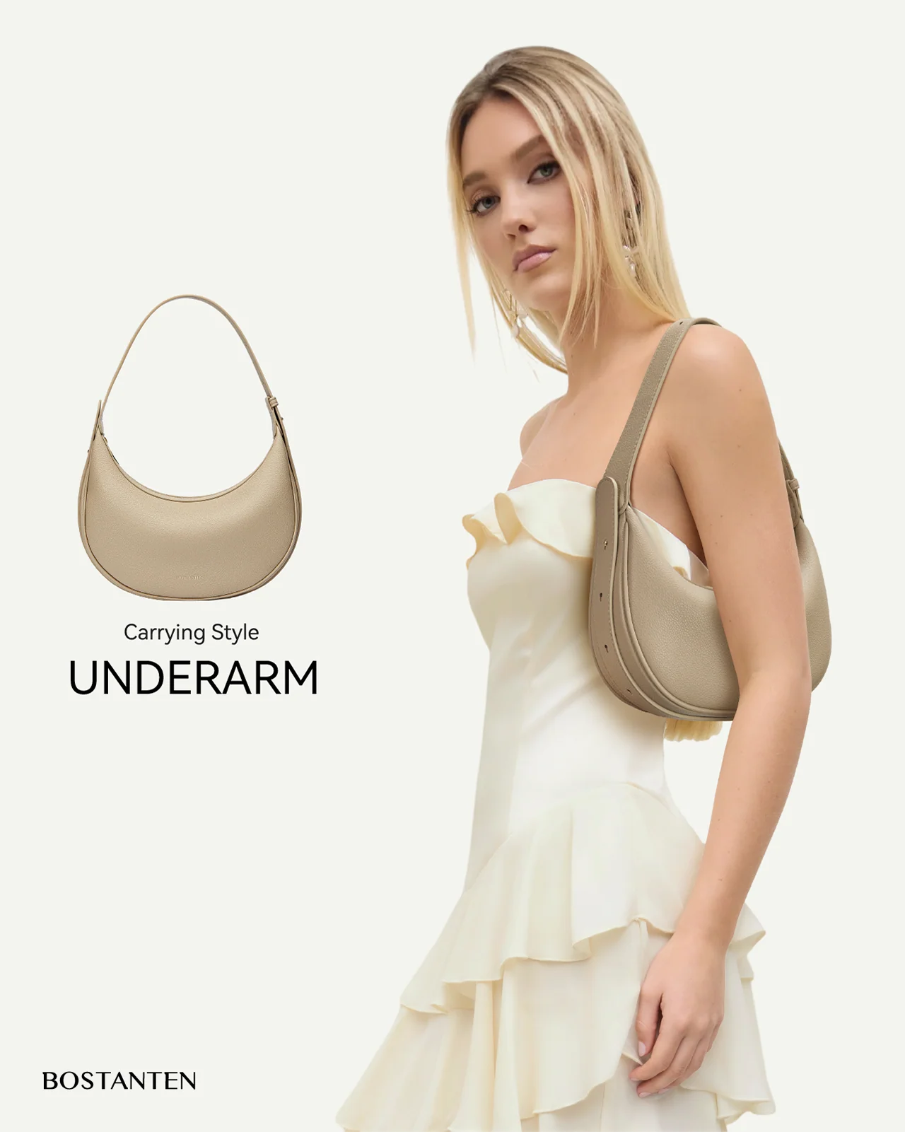Kweli Crescent Moon Clutch Shoulder Bag — Two Sizes - Image 45