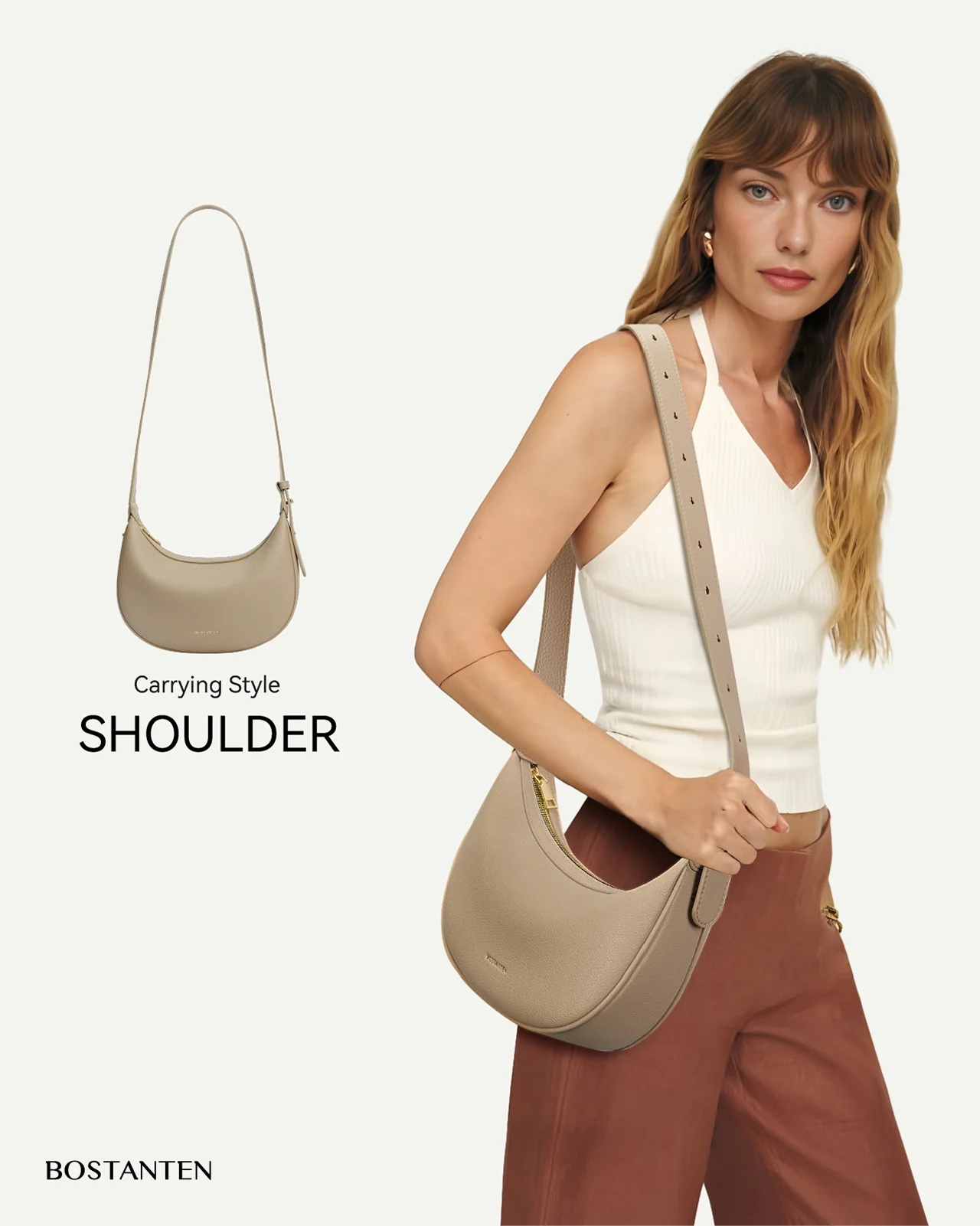 Kweli Crescent Moon Clutch Shoulder Bag — Two Sizes - Image 46