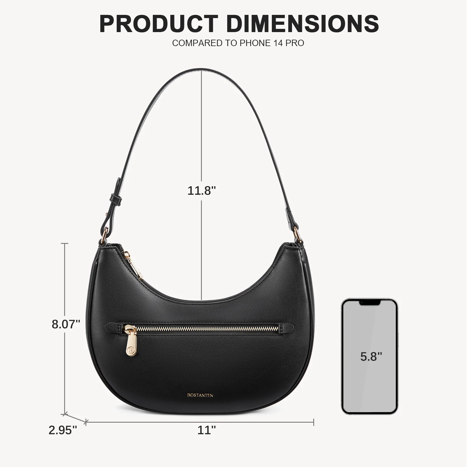 Kweli Crescent Shoulder Bag with Zip Pocket - Image 11