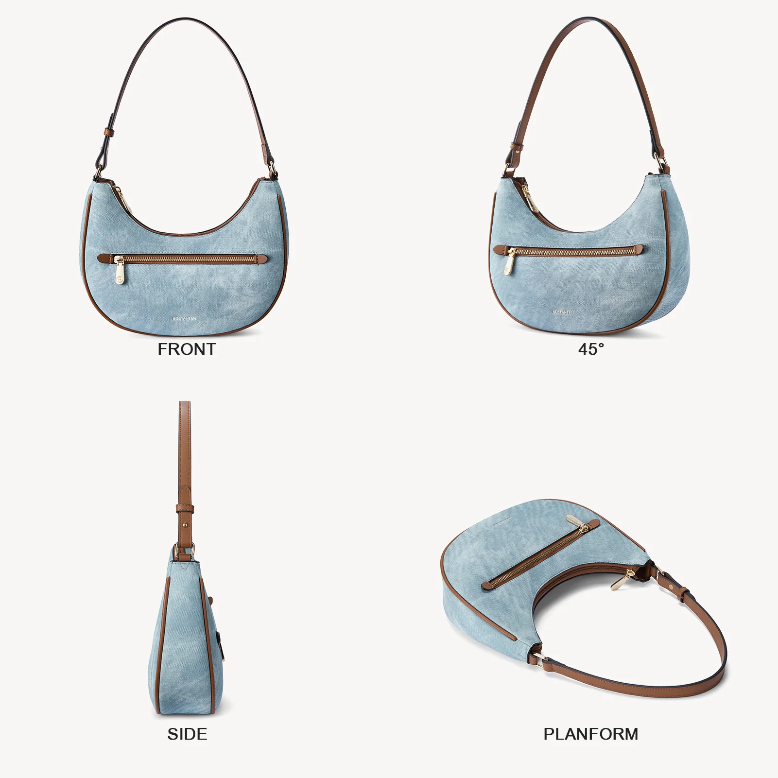 Kweli Crescent Shoulder Bag with Zip Pocket - Image 20