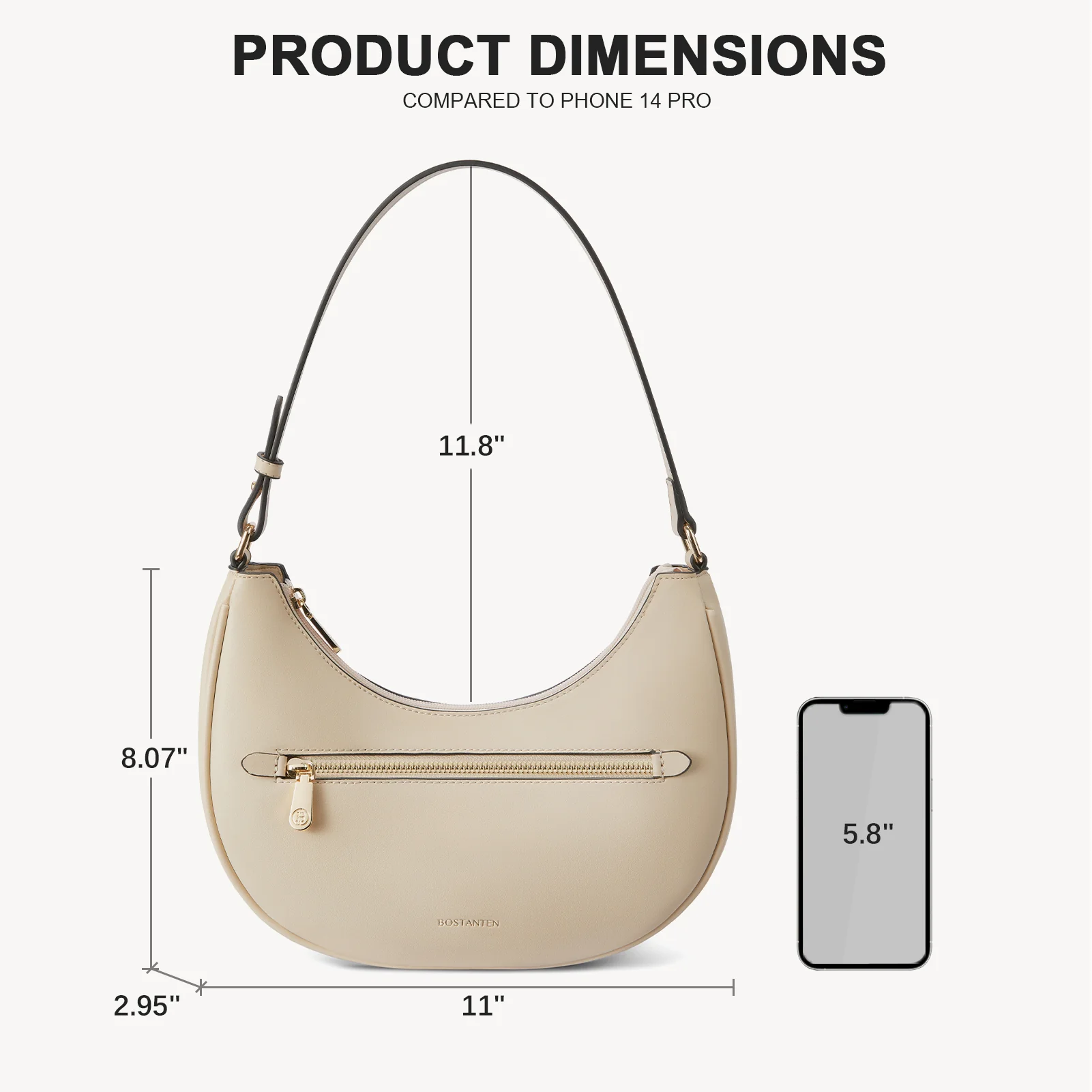 Kweli Crescent Shoulder Bag with Zip Pocket - Image 25