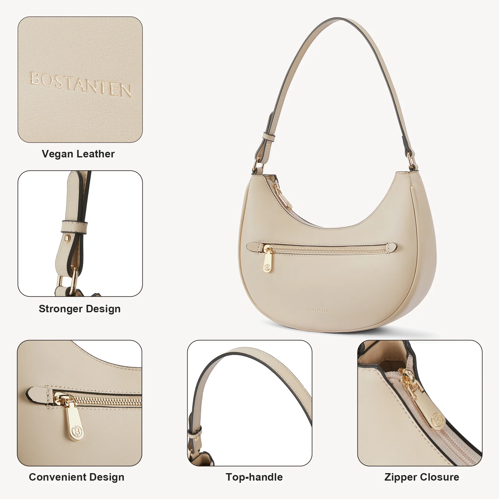 Kweli Crescent Shoulder Bag with Zip Pocket - Image 27