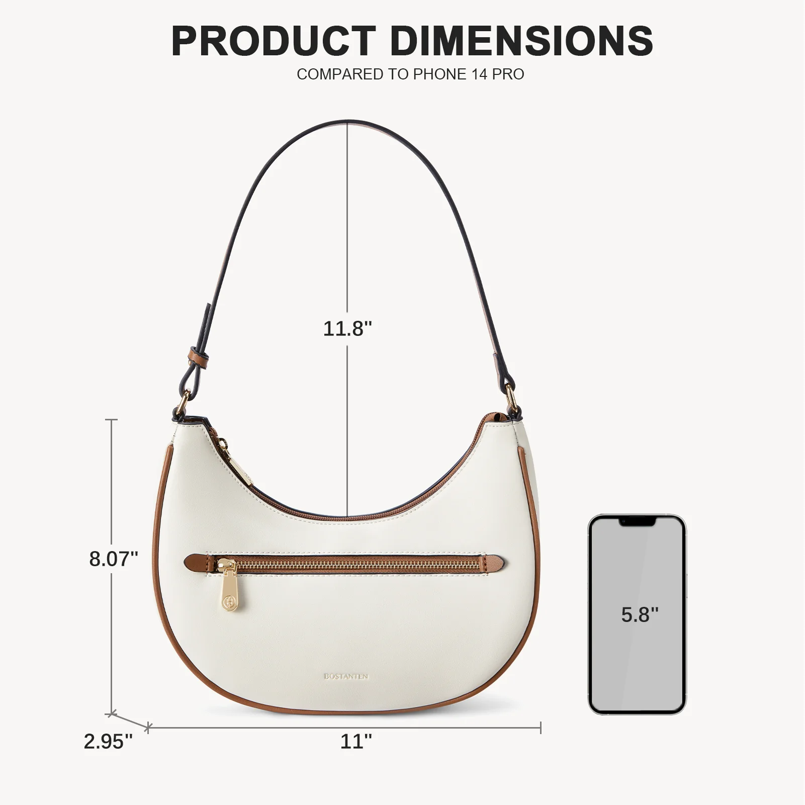 Kweli Crescent Shoulder Bag with Zip Pocket - Image 4