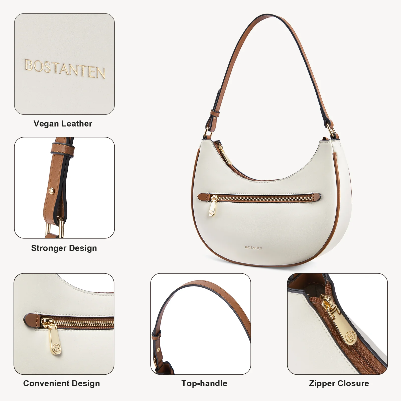 Kweli Crescent Shoulder Bag with Zip Pocket - Image 6