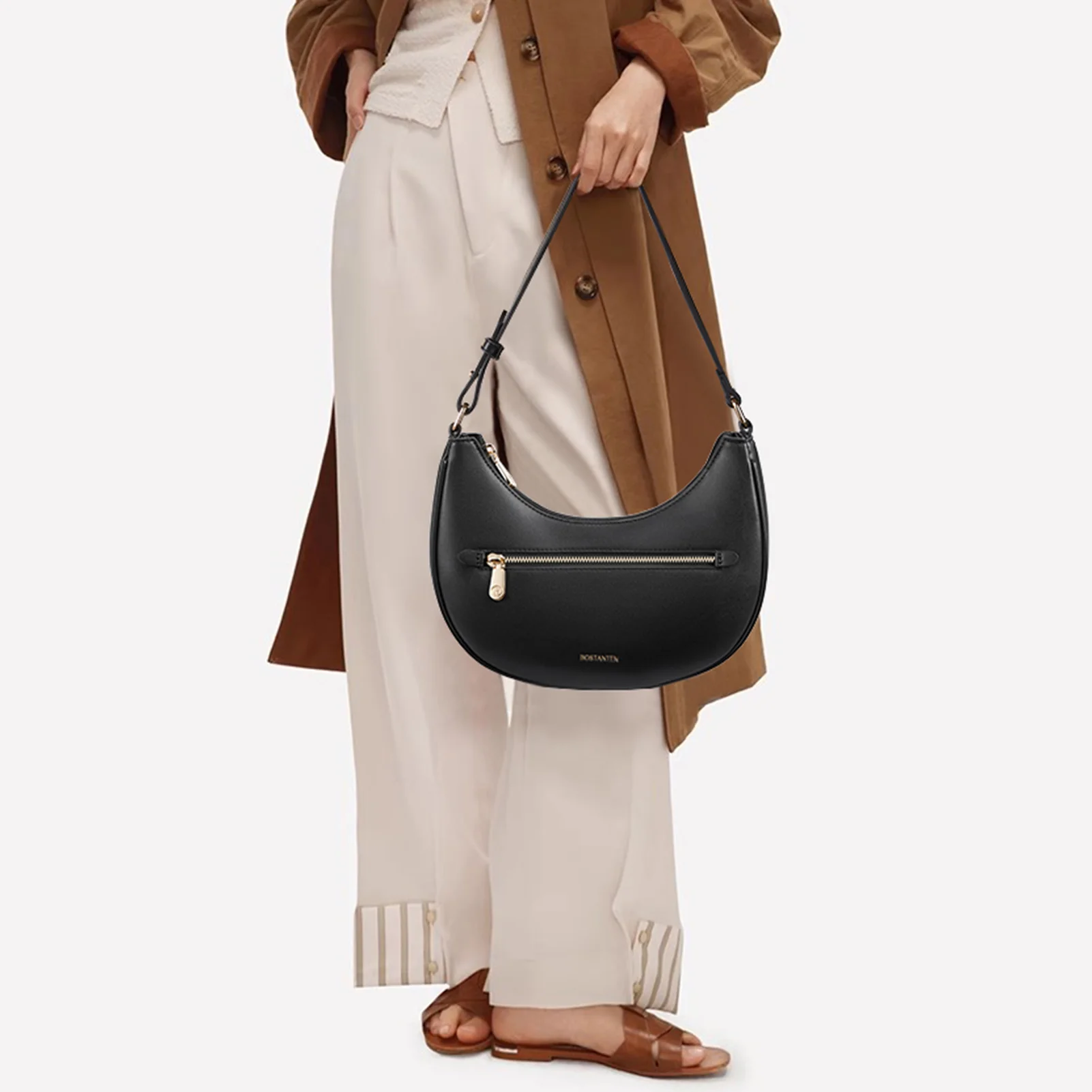 Kweli Crescent Shoulder Bag with Zip Pocket - Image 9