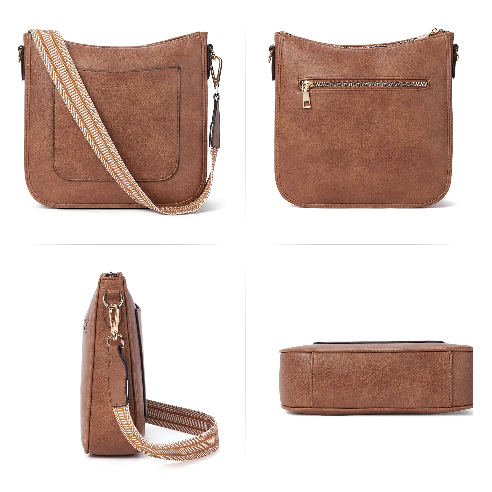 Nola Reversible Boho Straps Vegan Leather Hobo Handbags - Image 16