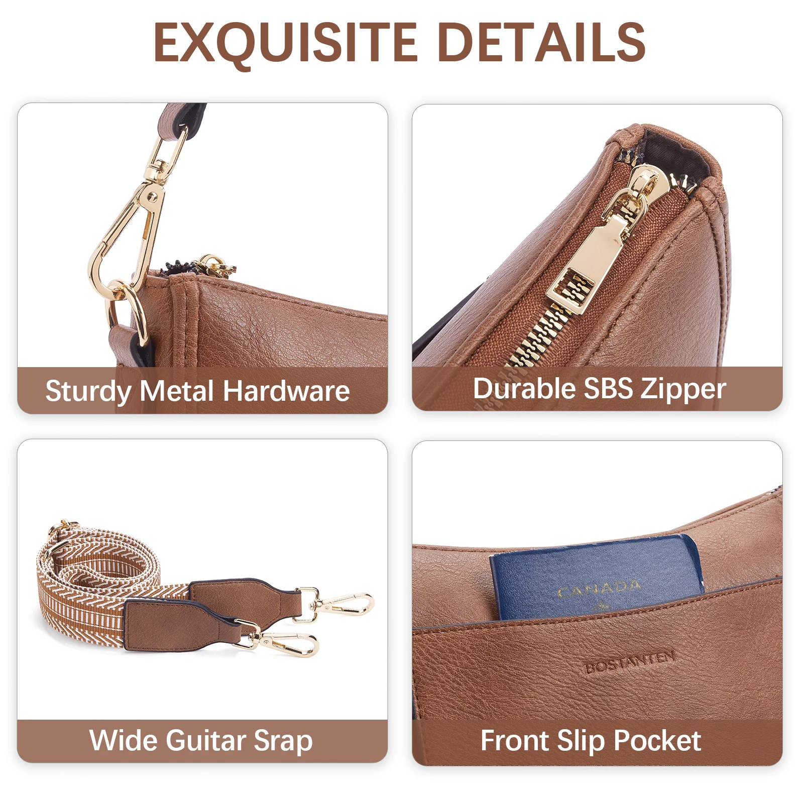 Nola Reversible Boho Straps Vegan Leather Hobo Handbags - Image 17