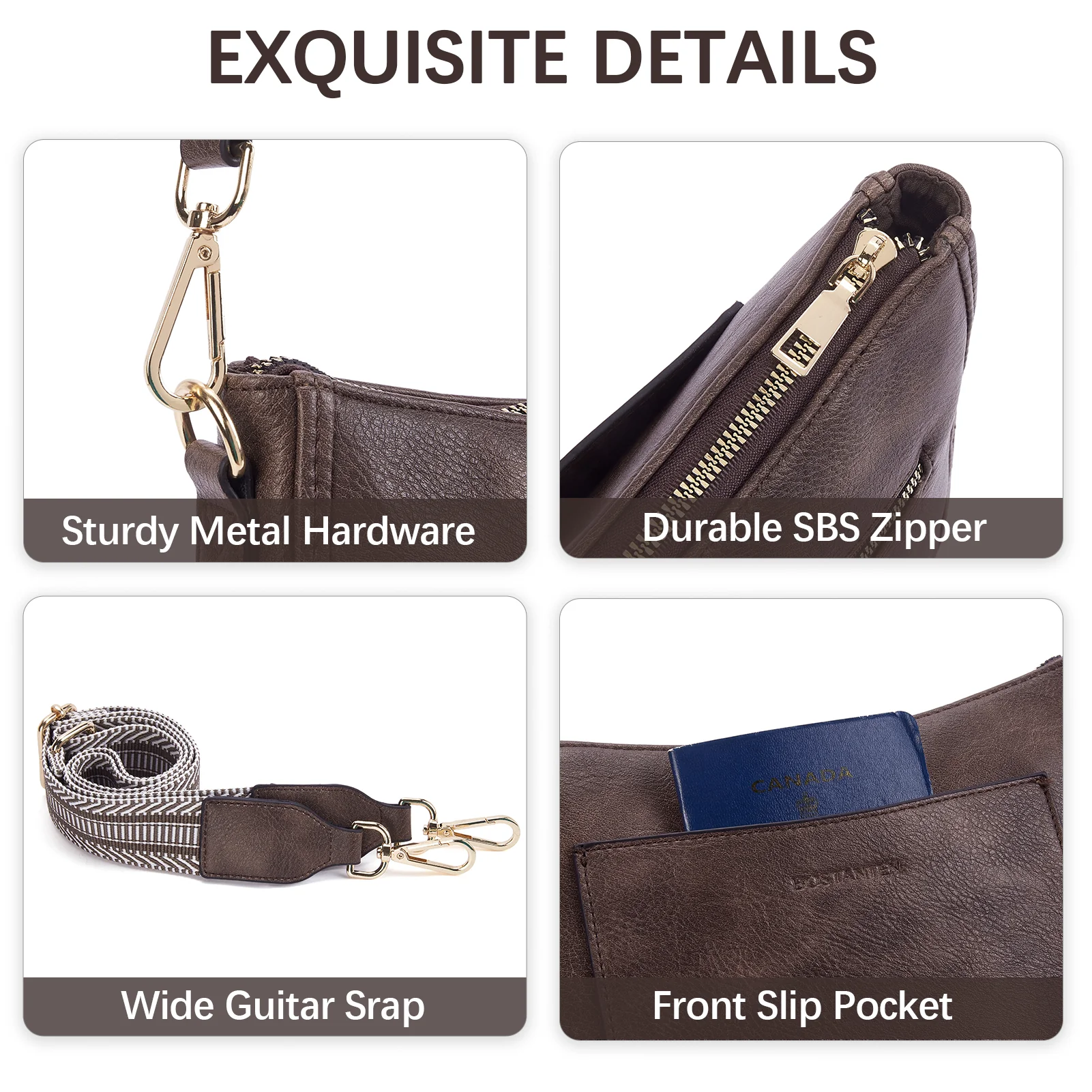 Nola Reversible Boho Straps Vegan Leather Hobo Handbags - Image 26