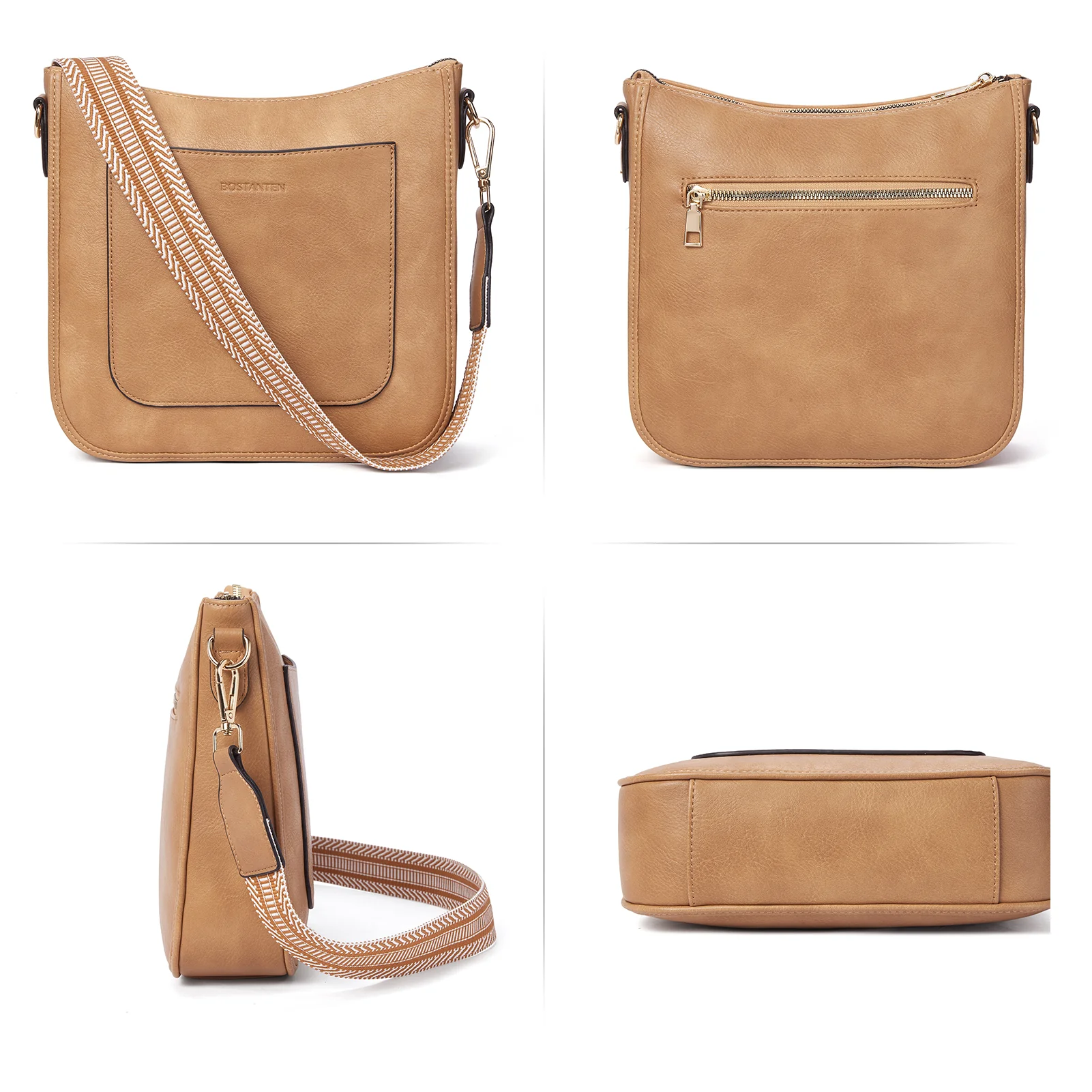 Nola Reversible Boho Straps Vegan Leather Hobo Handbags - Image 33