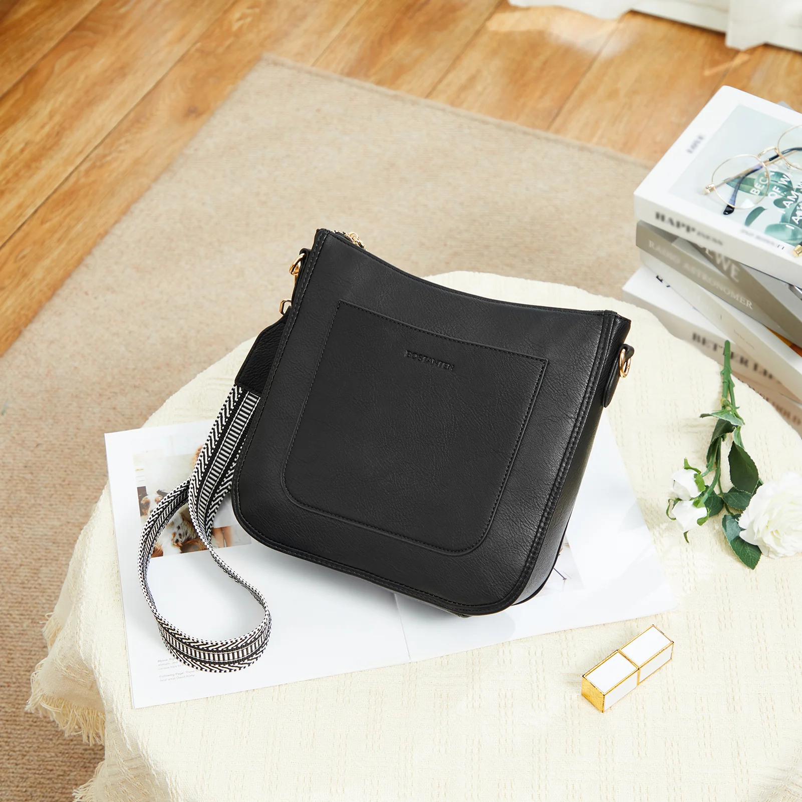 Nola Reversible Boho Straps Vegan Leather Hobo Handbags - Image 37