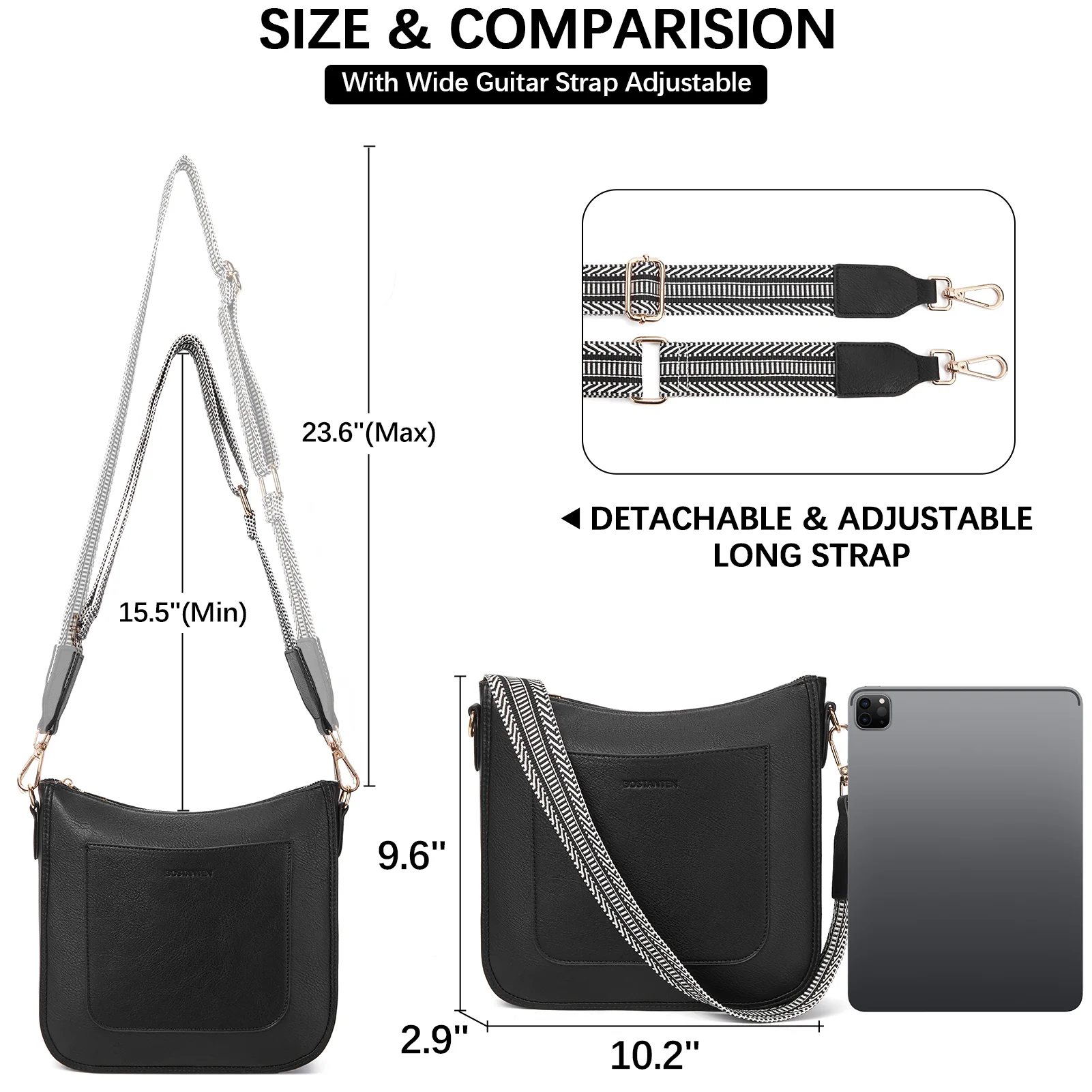 Nola Reversible Boho Straps Vegan Leather Hobo Handbags - Image 38