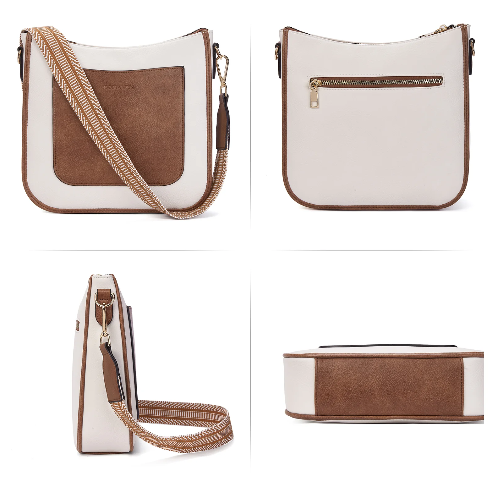 Nola Reversible Boho Straps Vegan Leather Hobo Handbags - Image 7
