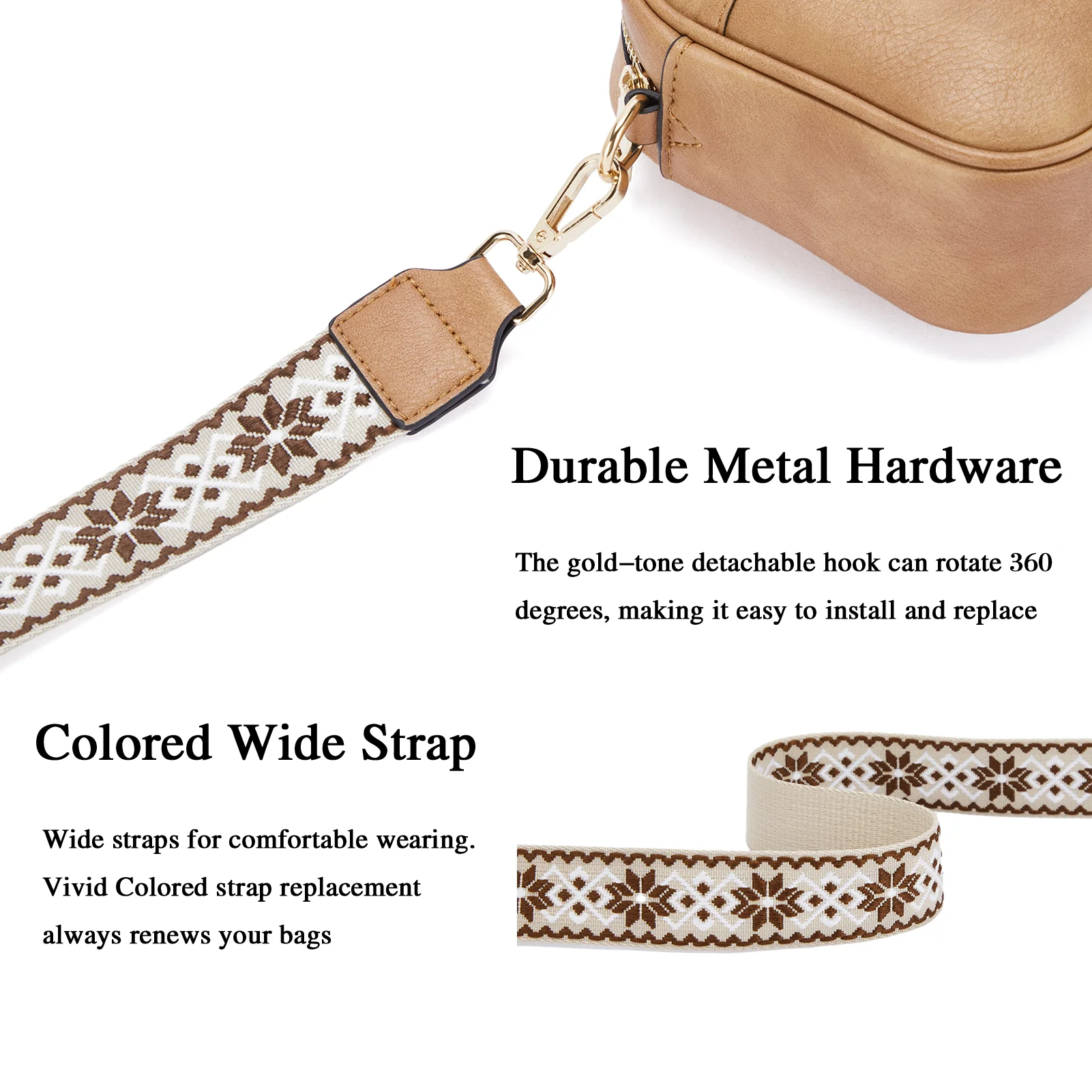 BOSTANTEN Crossbody Bags for Women Vegan Leather Purse Shoulder Handbags with Wide Strap - Image 12