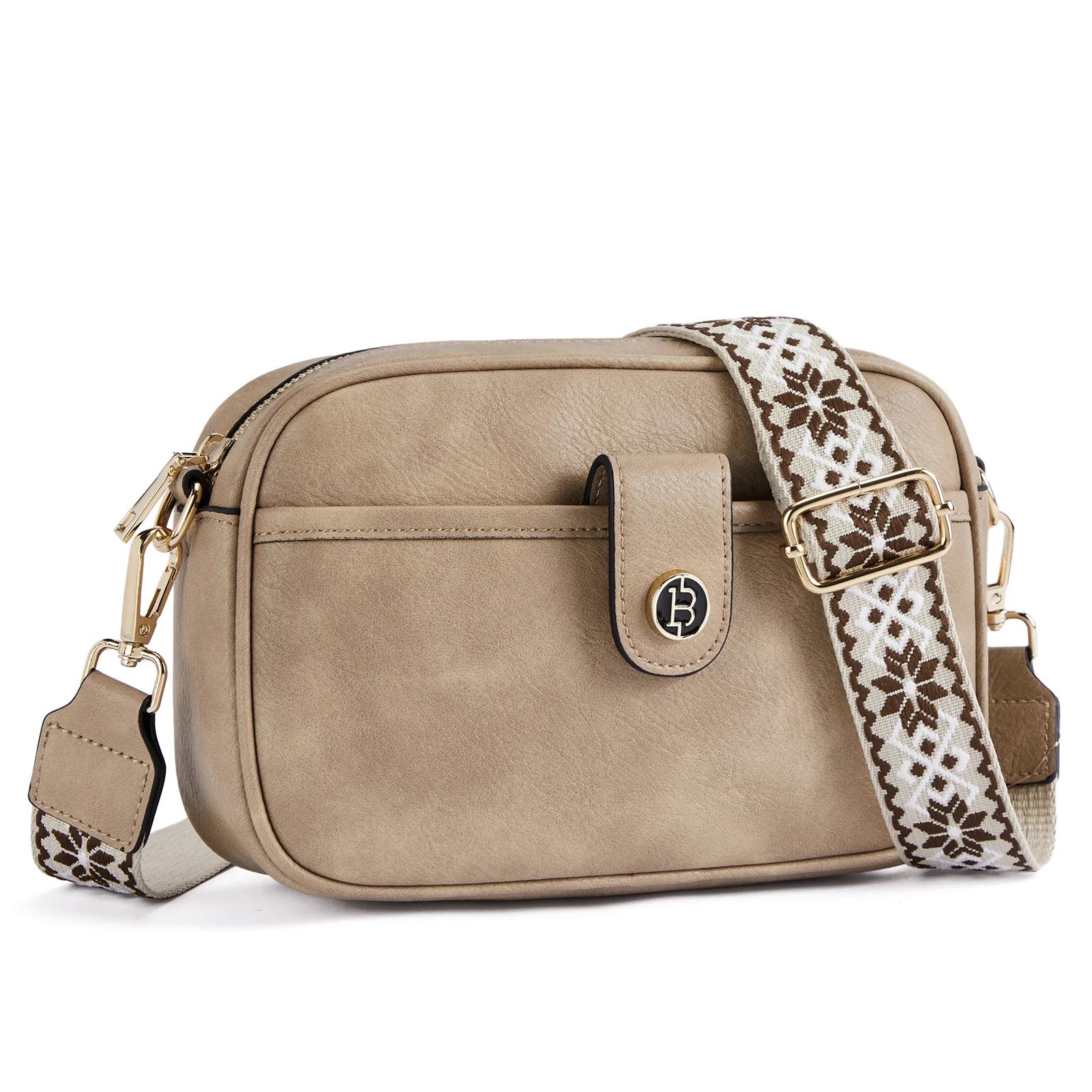 BOSTANTEN Crossbody Bags for Women Vegan Leather Purse Shoulder Handbags with Wide Strap - Image 2