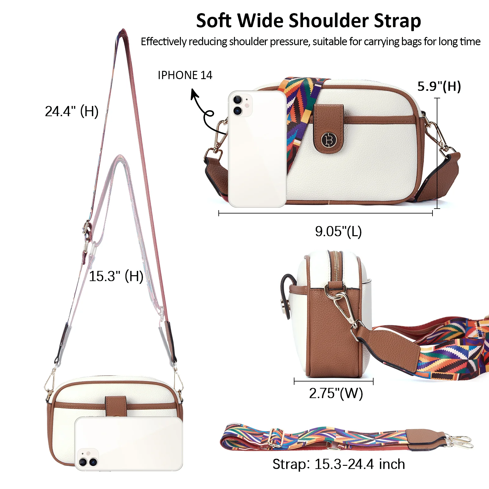 BOSTANTEN Crossbody Bags for Women Vegan Leather Purse Shoulder Handbags with Wide Strap - Image 20