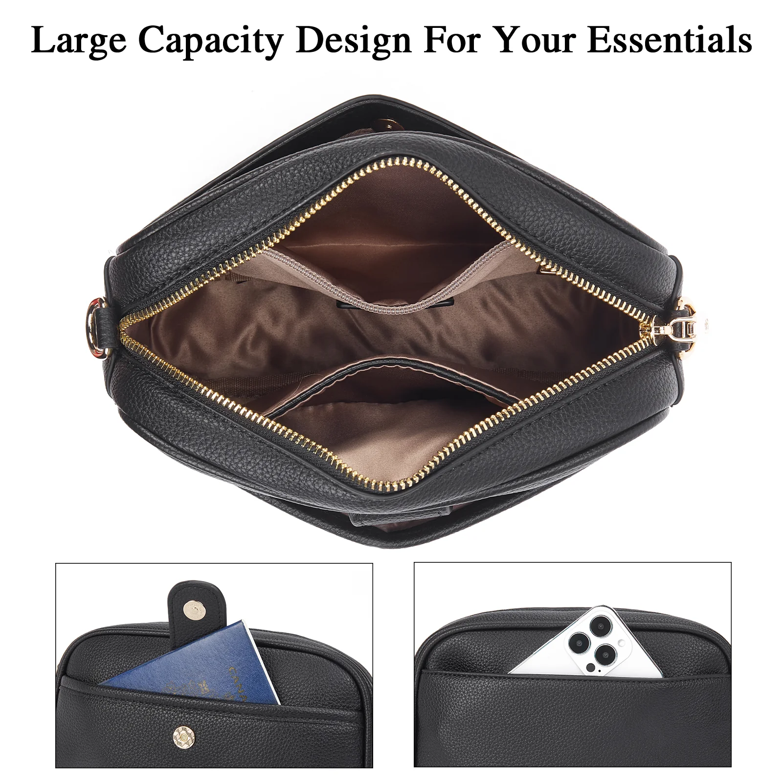 BOSTANTEN Crossbody Bags for Women Vegan Leather Purse Shoulder Handbags with Wide Strap - Image 32