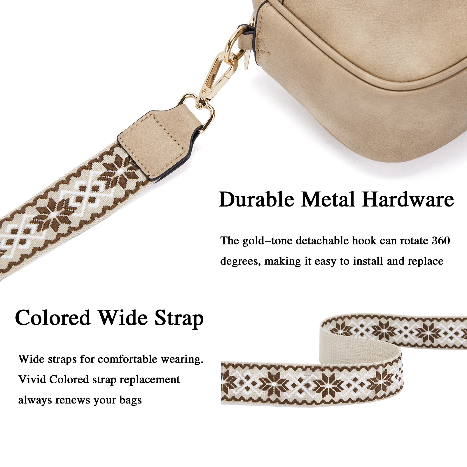 BOSTANTEN Crossbody Bags for Women Vegan Leather Purse Shoulder Handbags with Wide Strap - Image 4