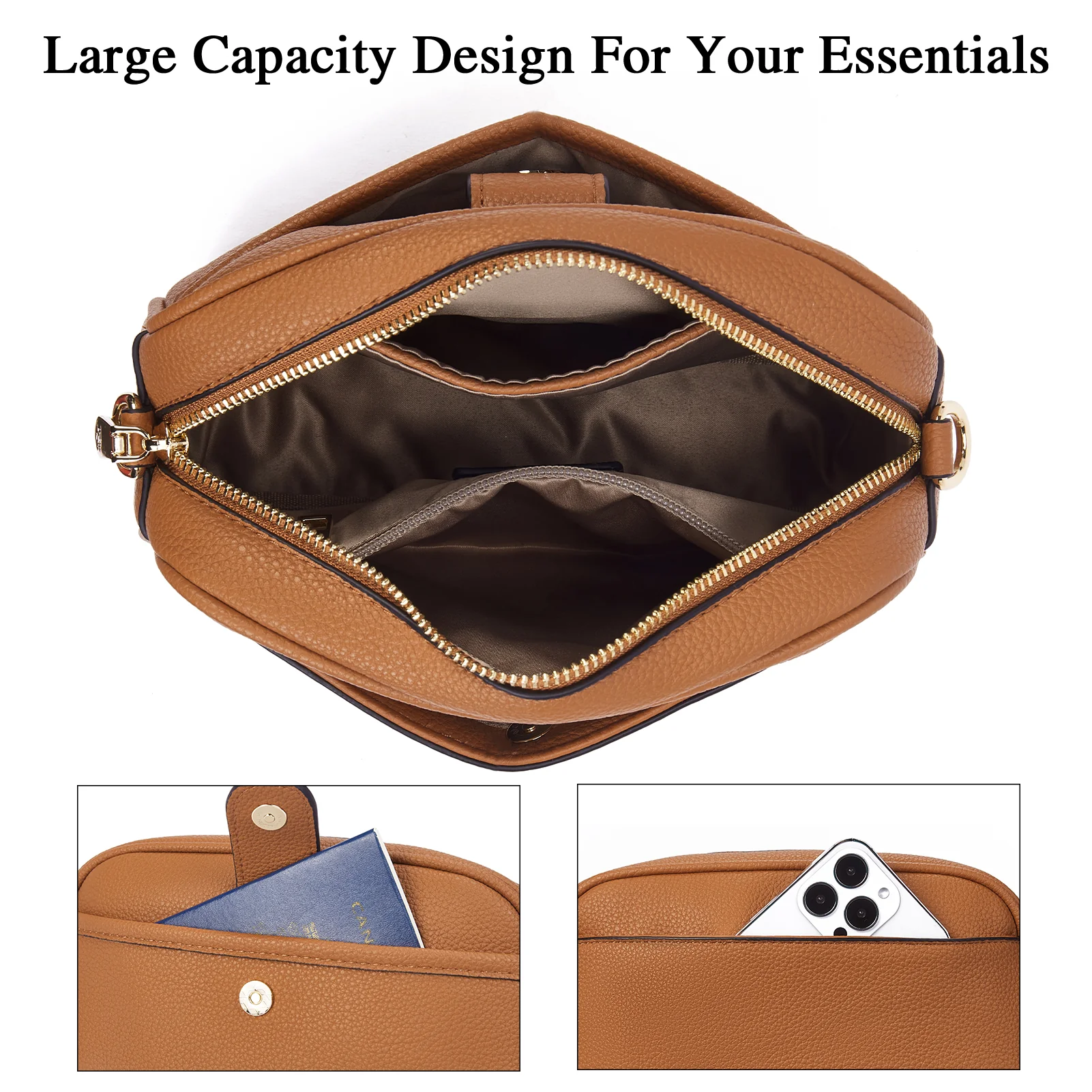 BOSTANTEN Crossbody Bags for Women Vegan Leather Purse Shoulder Handbags with Wide Strap - Image 41
