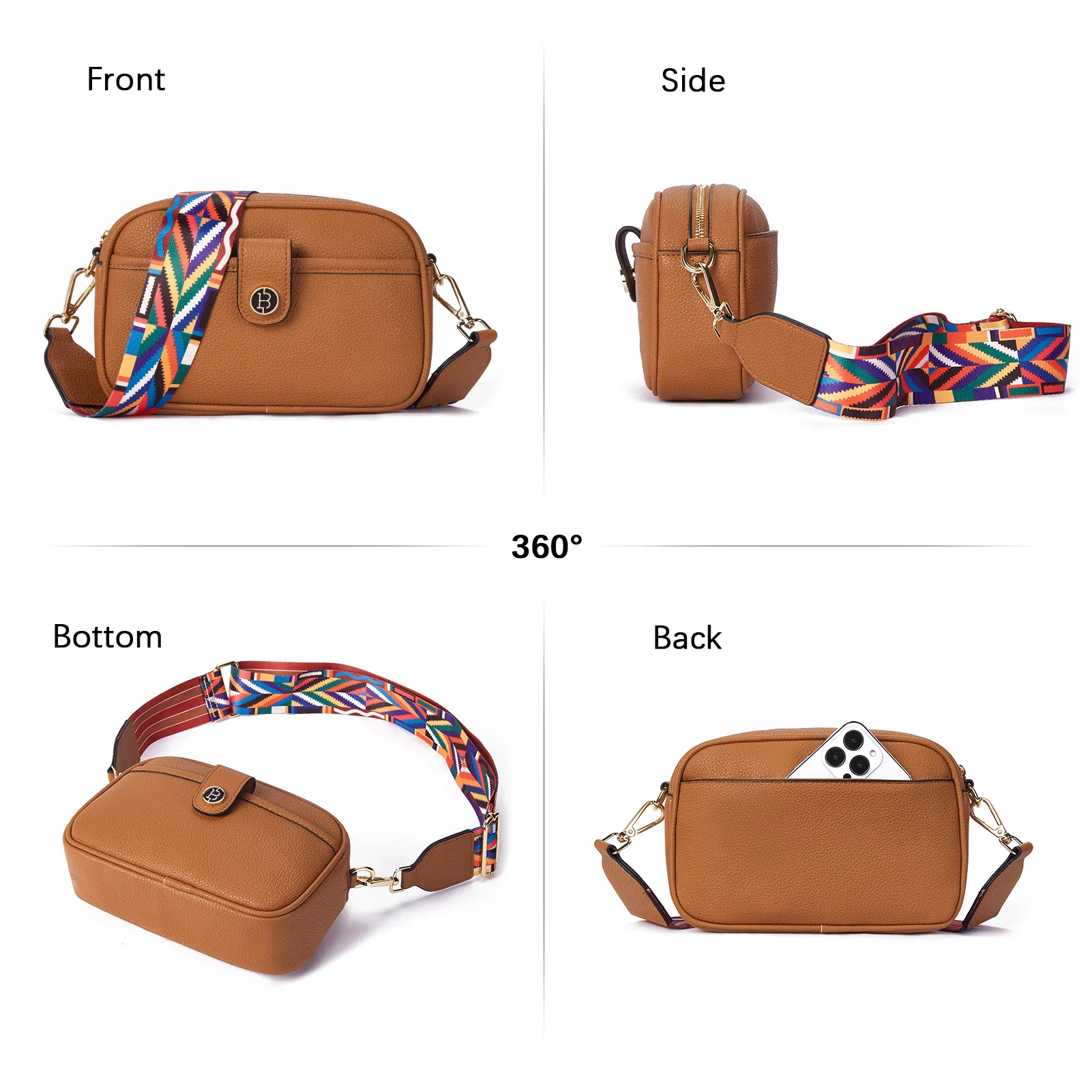 BOSTANTEN Crossbody Bags for Women Vegan Leather Purse Shoulder Handbags with Wide Strap - Image 42