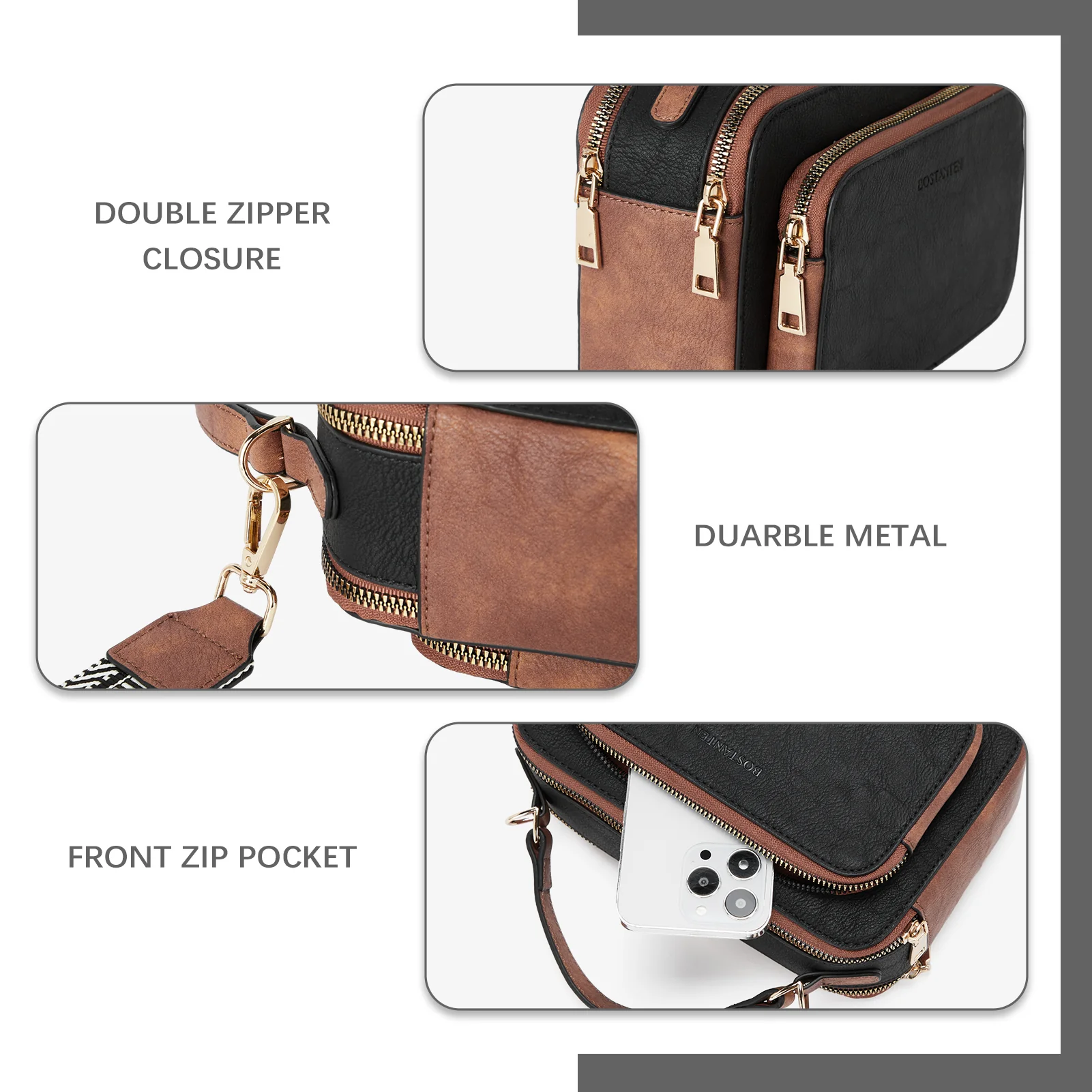 Crossbody Bags for Women Vegan Leather Purse Shoulder Handbags with Wide Strap - Image 15
