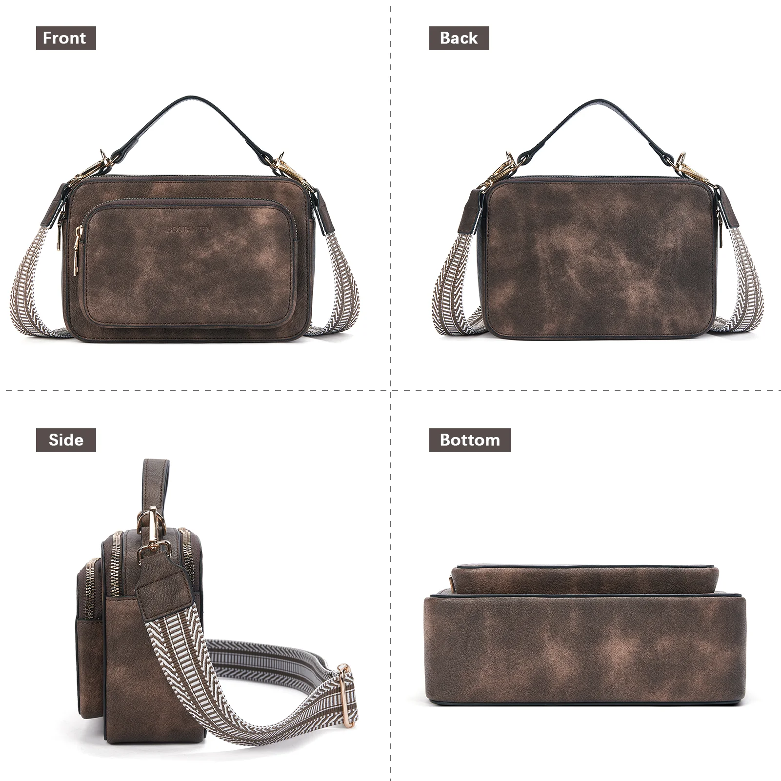 Crossbody Bags for Women Vegan Leather Purse Shoulder Handbags with Wide Strap - Image 20