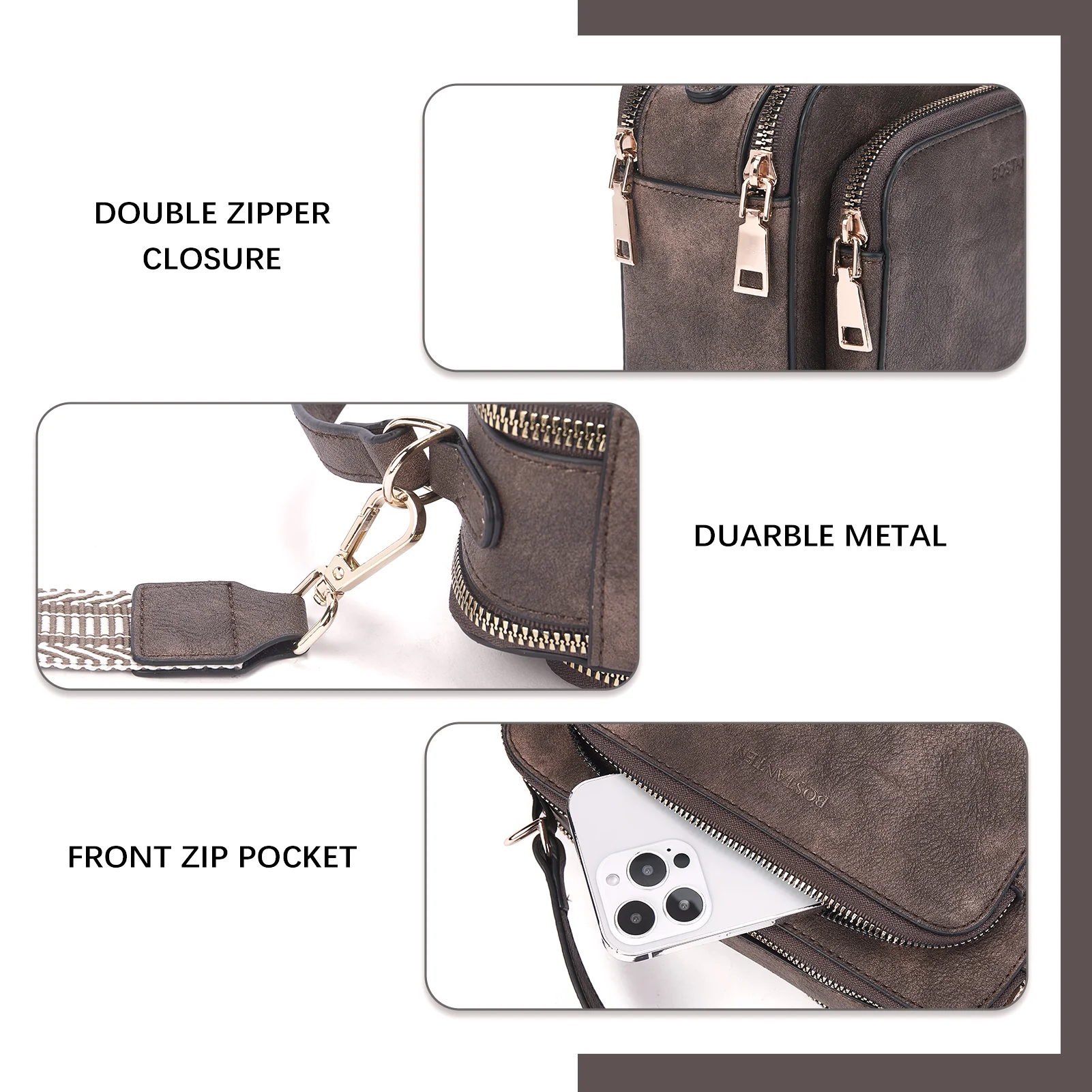Crossbody Bags for Women Vegan Leather Purse Shoulder Handbags with Wide Strap - Image 21