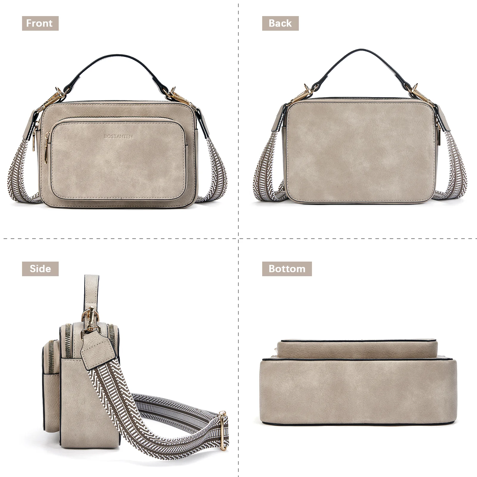 Crossbody Bags for Women Vegan Leather Purse Shoulder Handbags with Wide Strap - Image 26