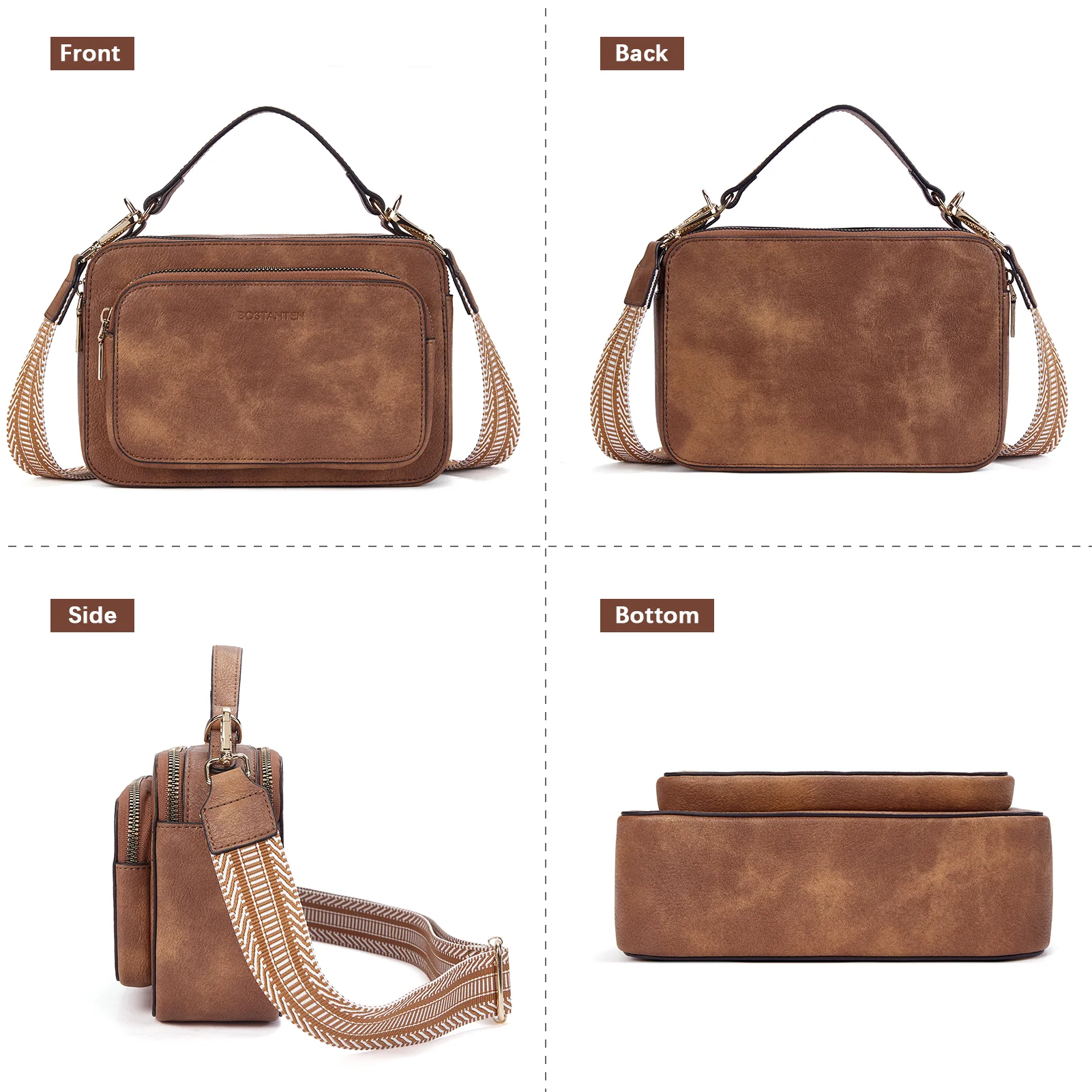 Crossbody Bags for Women Vegan Leather Purse Shoulder Handbags with Wide Strap - Image 32