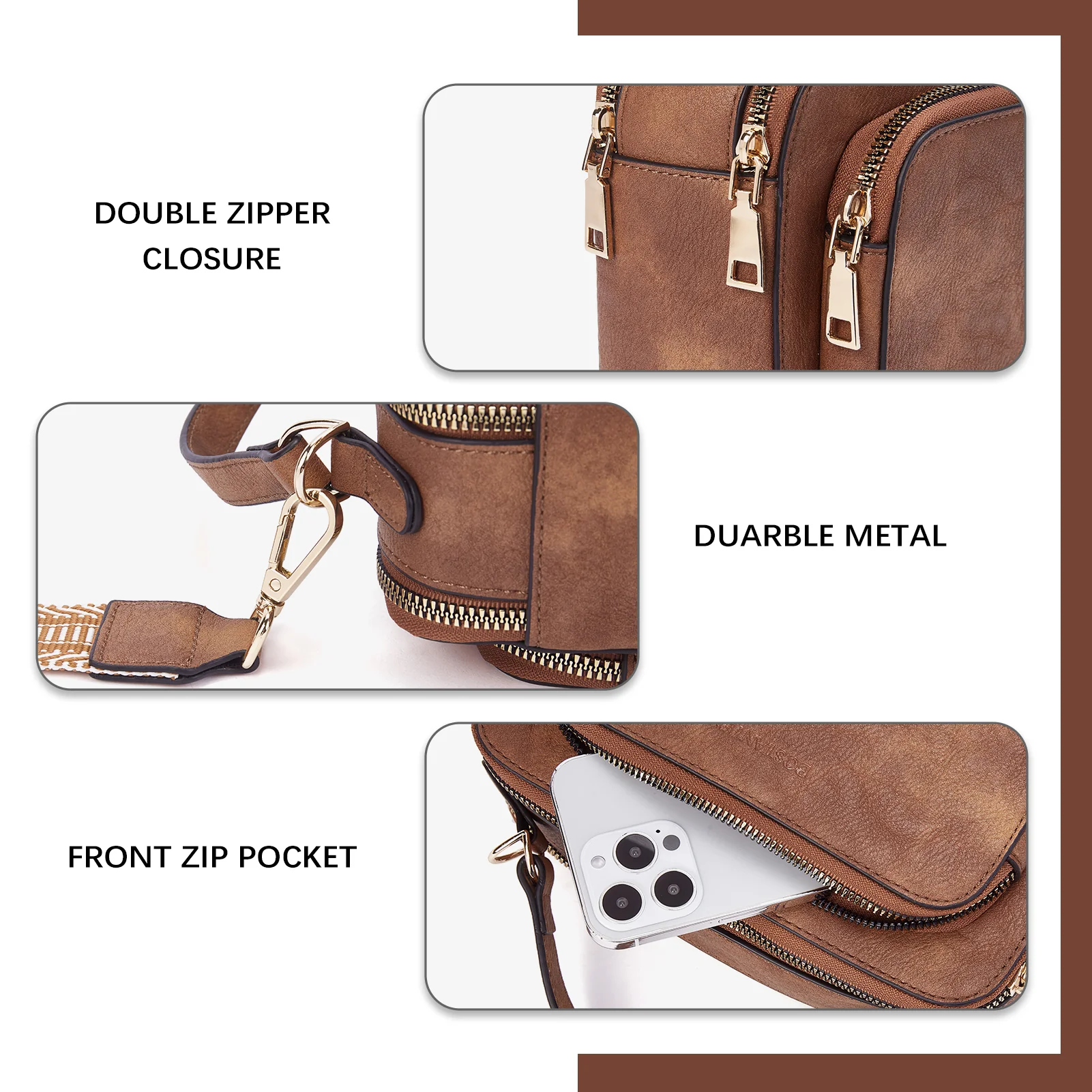 Crossbody Bags for Women Vegan Leather Purse Shoulder Handbags with Wide Strap - Image 33