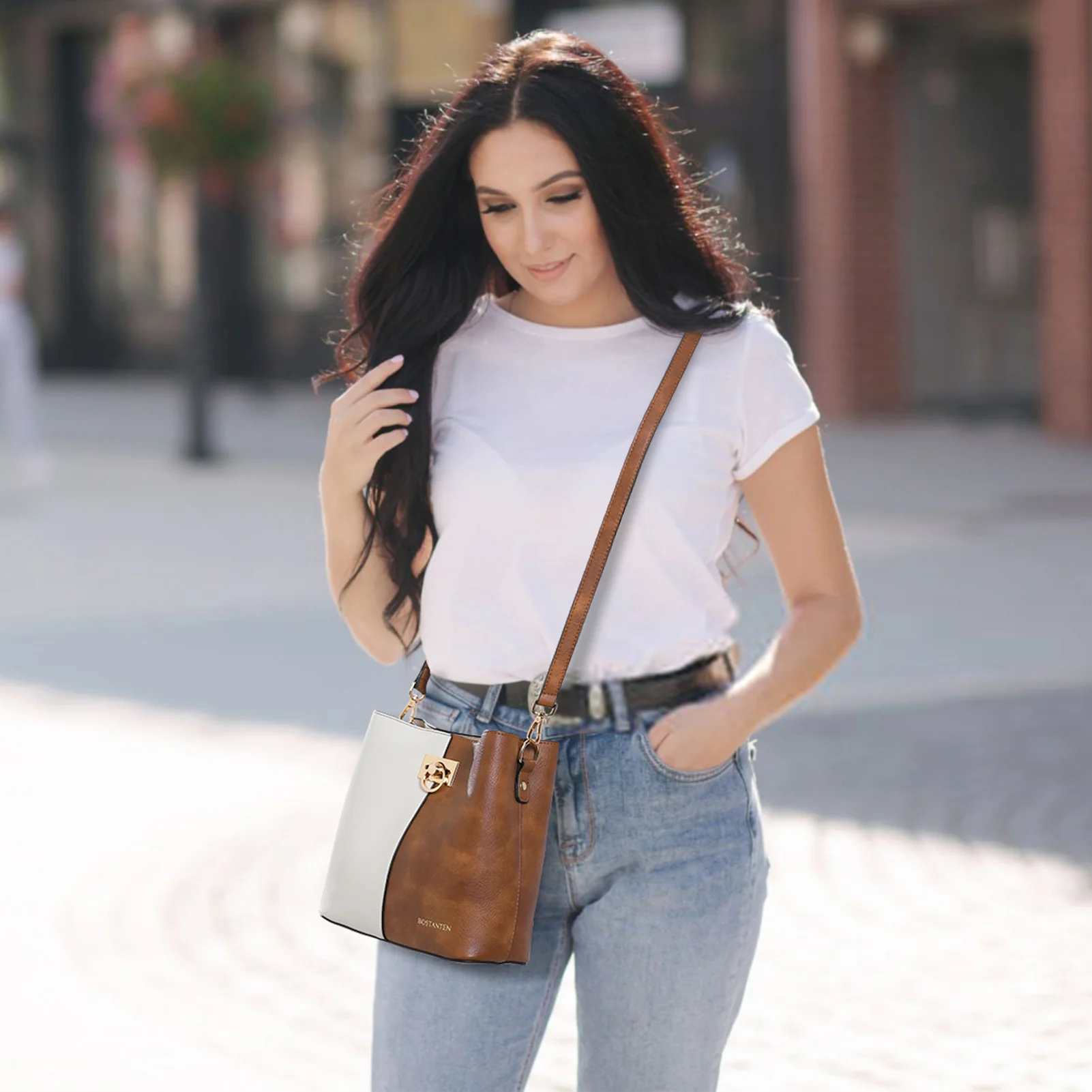 Harper Jones Crossbody Bucket Shoulder Bag - Image 9