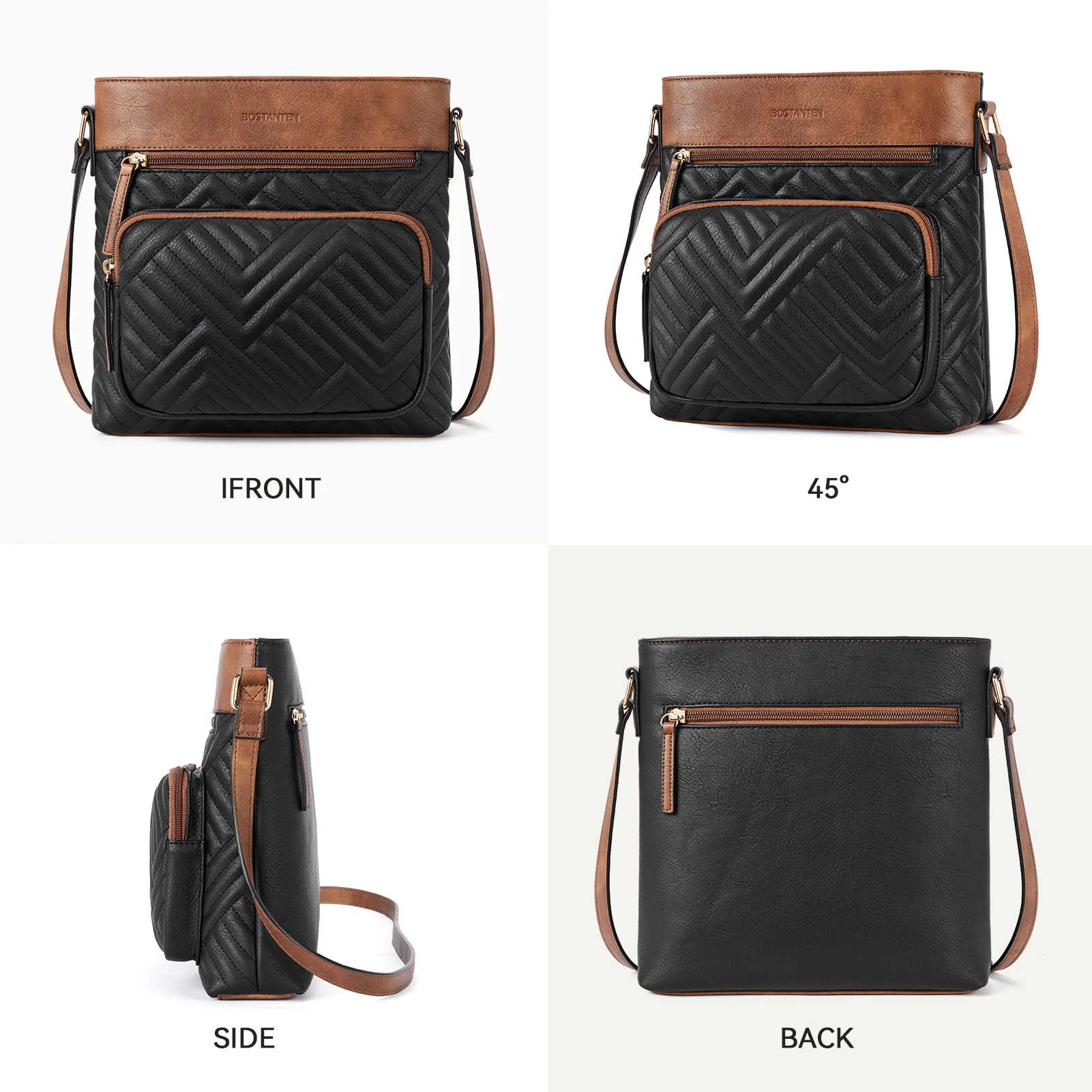 LOTTY Multi-Pocket Quilted Heart Crossbody Bag for Women - Image 12