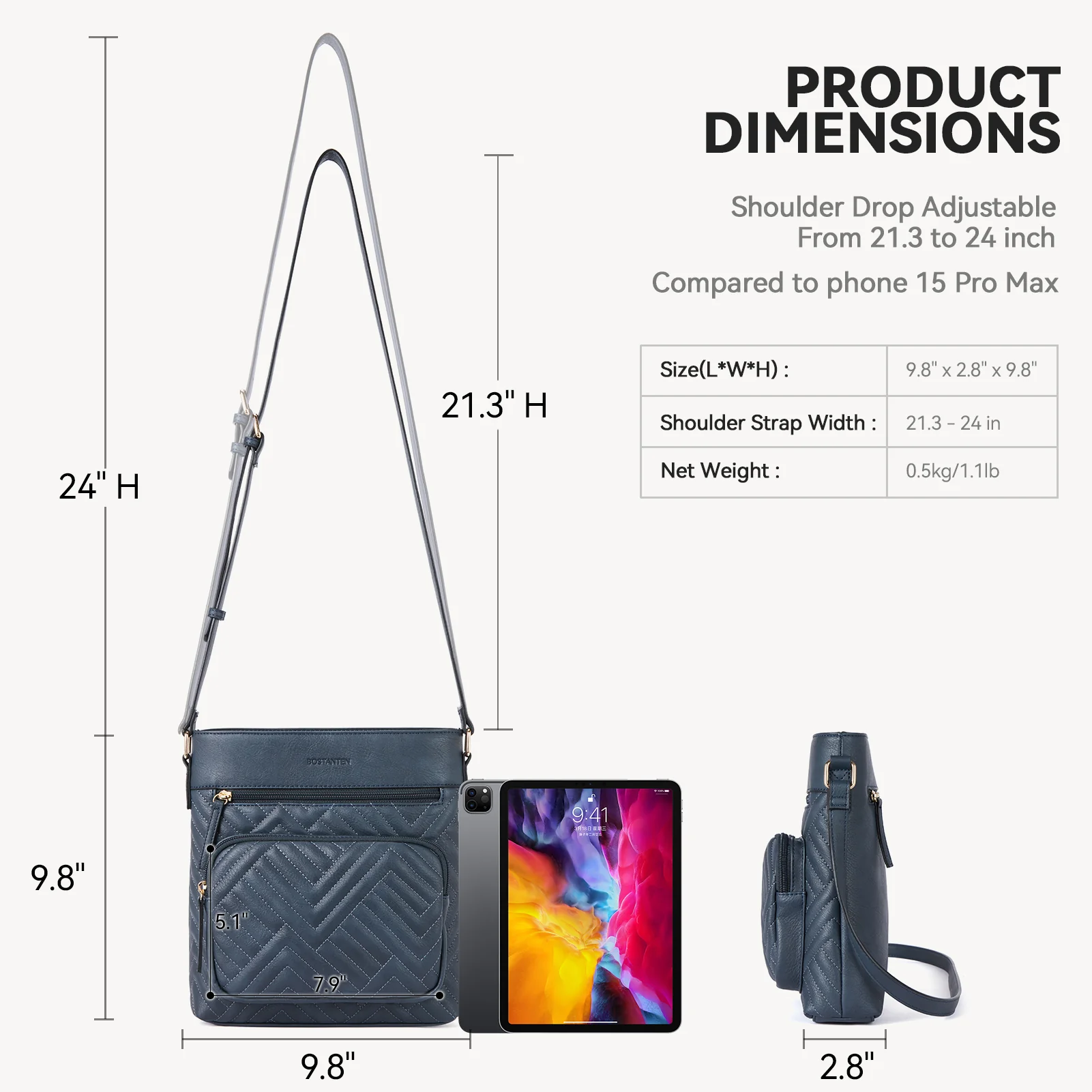 LOTTY Multi-Pocket Quilted Heart Crossbody Bag for Women - Image 16