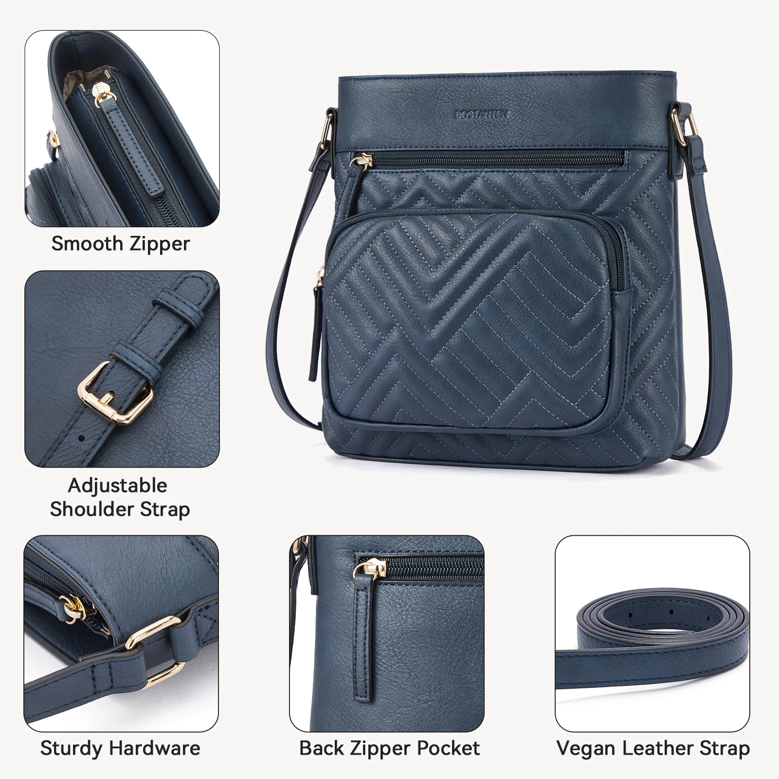LOTTY Multi-Pocket Quilted Heart Crossbody Bag for Women - Image 18