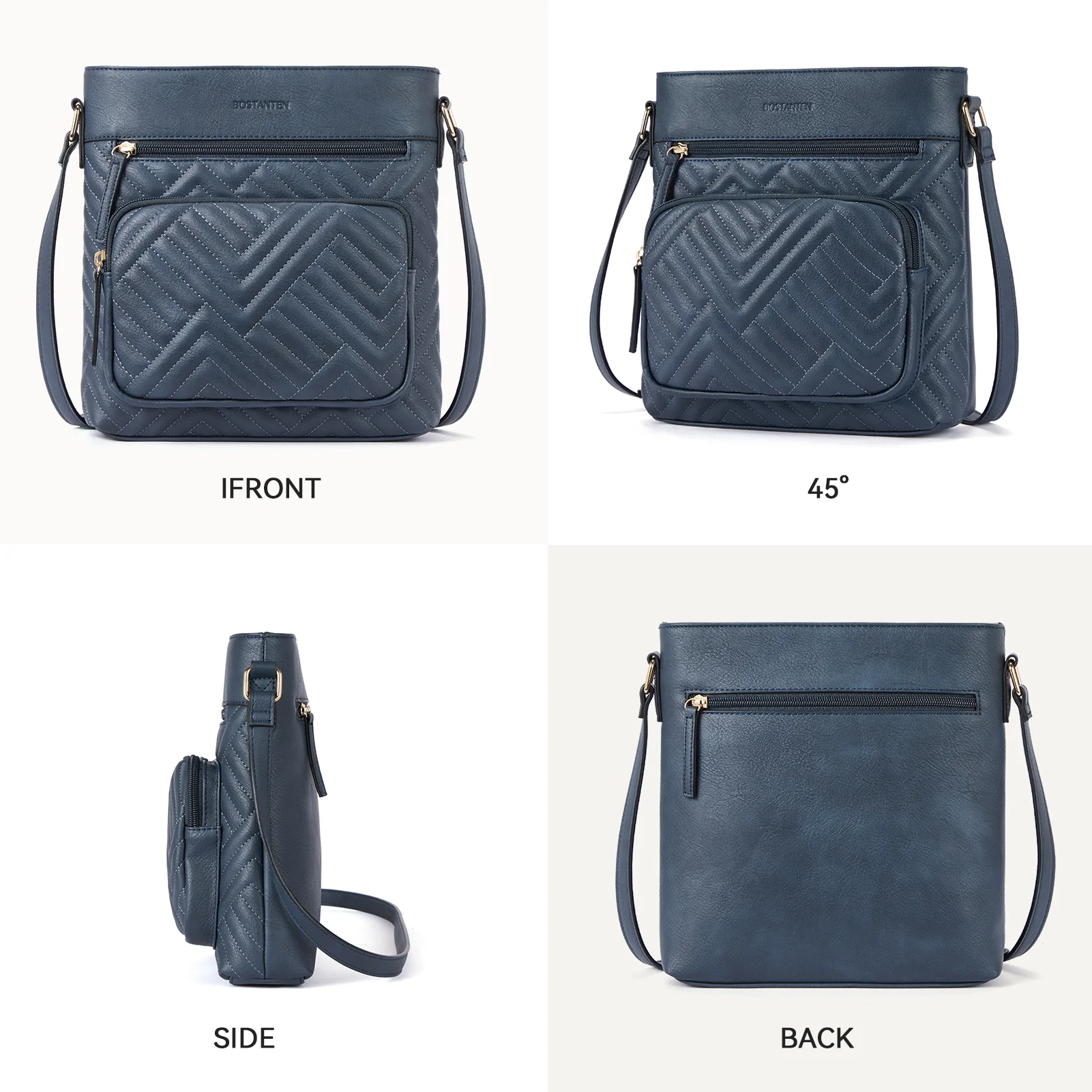 LOTTY Multi-Pocket Quilted Heart Crossbody Bag for Women - Image 19