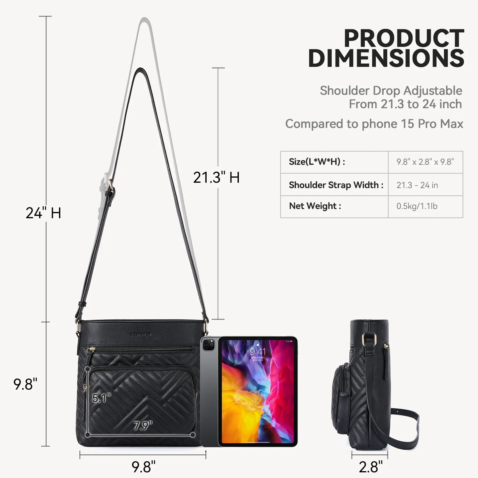 LOTTY Multi-Pocket Quilted Heart Crossbody Bag for Women - Image 23