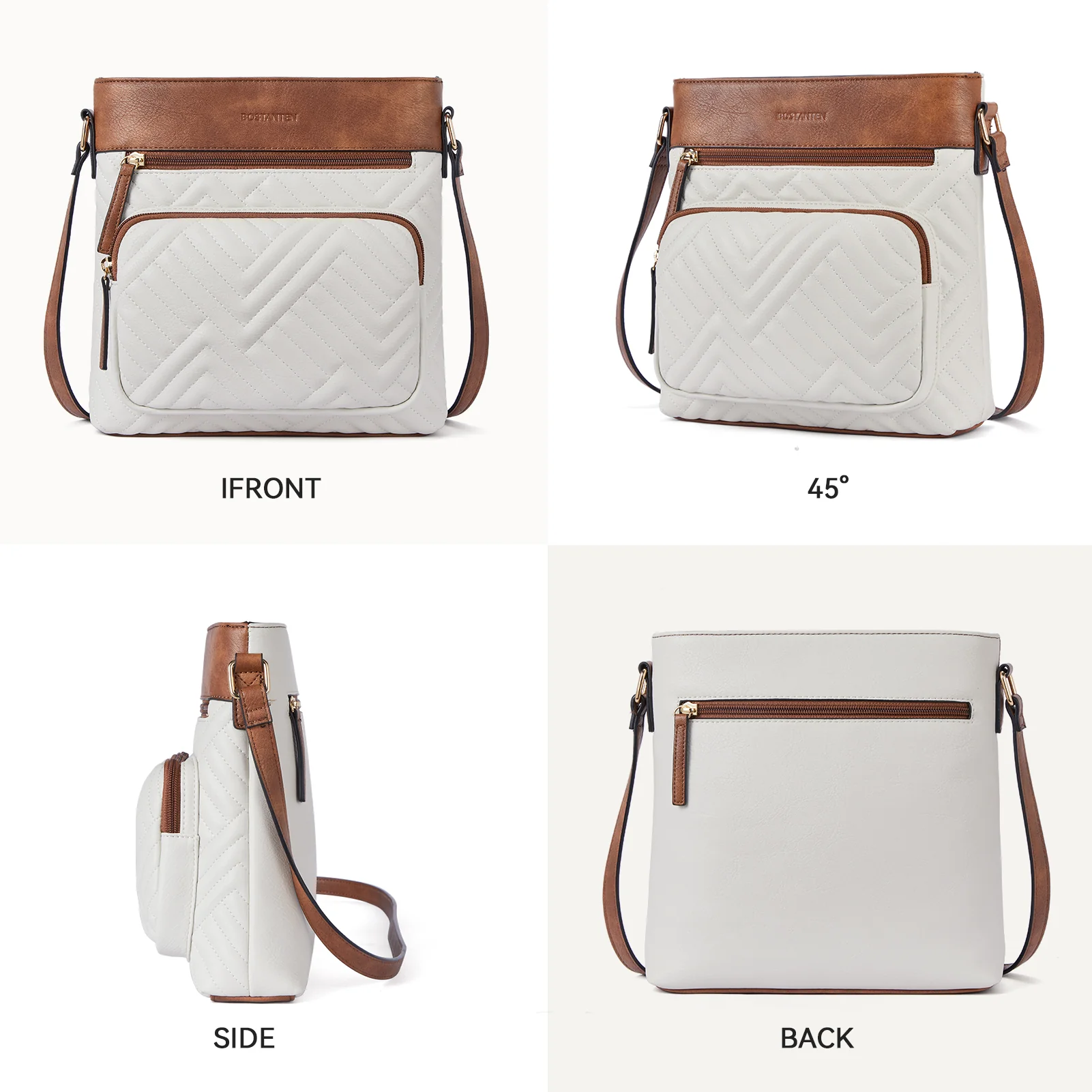 LOTTY Multi-Pocket Quilted Heart Crossbody Bag for Women - Image 5