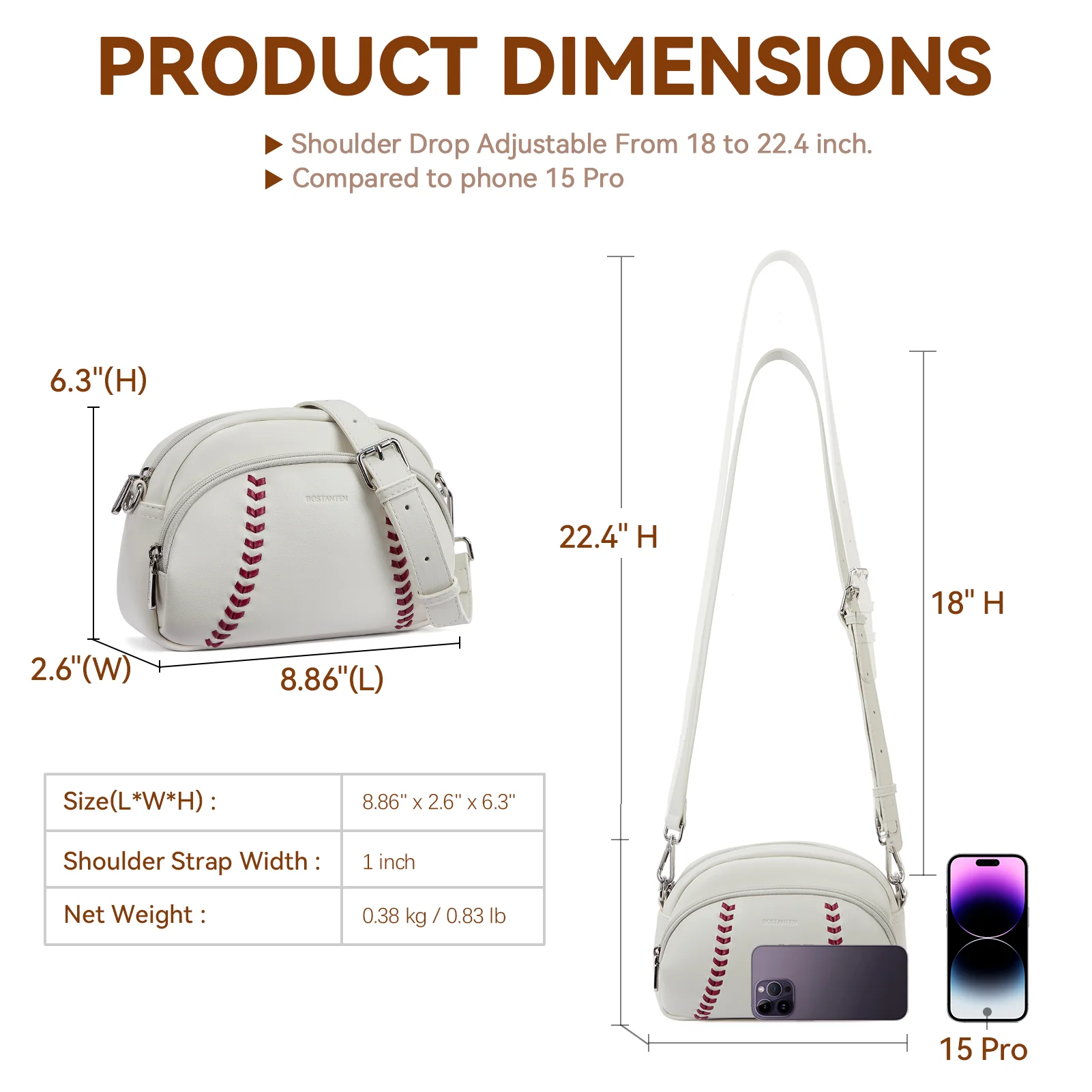 Harper Jones Baseball Stitch Crossbody – Baseball Fans Gifts - Image 10