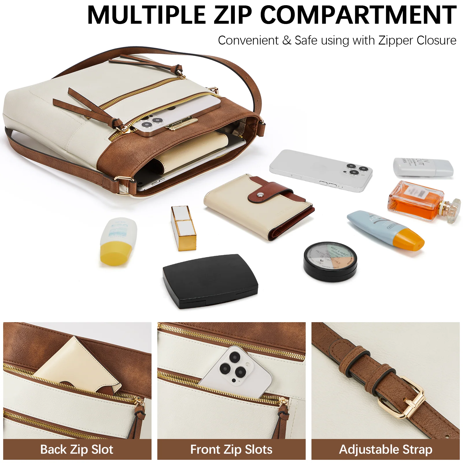 Lotty Chic and Versatile Vegan Leather Casual Satchel Bag - Crossbody Shoulder Bag Purse - Image 29