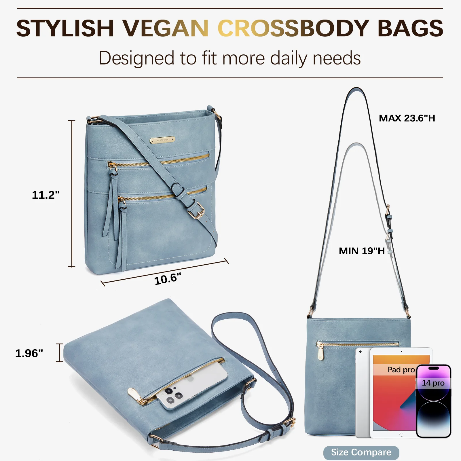 Lotty Chic and Versatile Vegan Leather Casual Satchel Bag - Crossbody Shoulder Bag Purse - Image 33