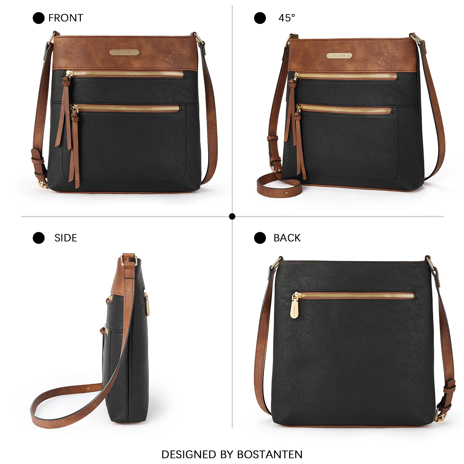 Lotty Chic and Versatile Vegan Leather Casual Satchel Bag - Crossbody Shoulder Bag Purse - Image 57