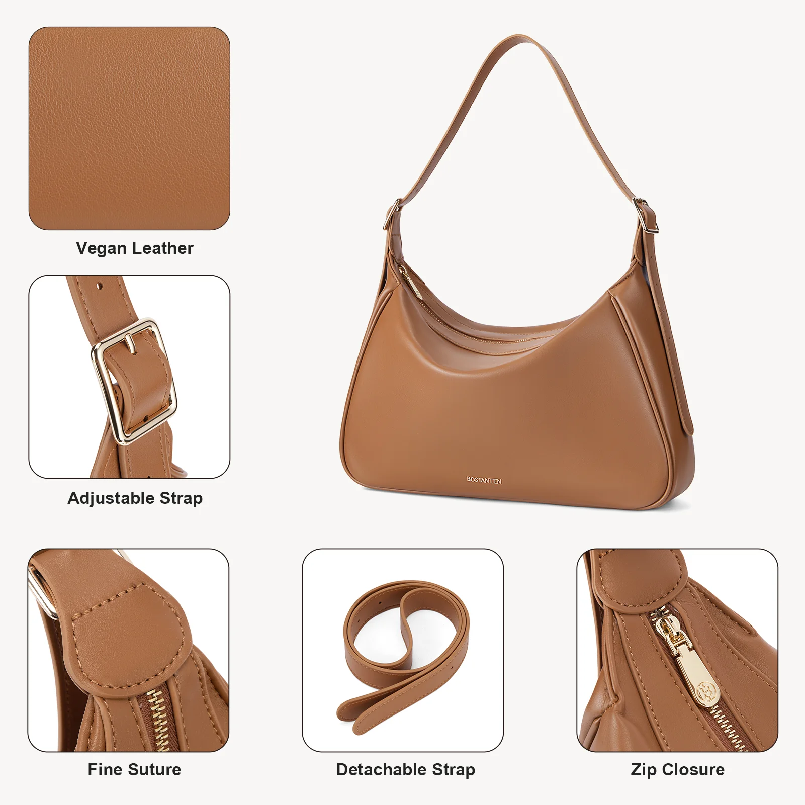 MORAVA Trendy Vegan Leather Hobo Bags - Image 15