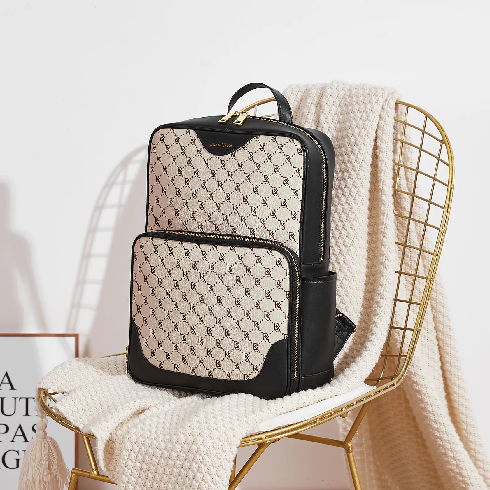 Baish Nappa Pattern Italian Leather Backpack for Women - Image 14