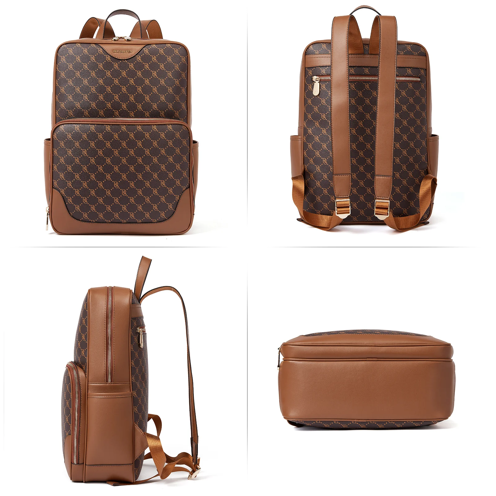 Baish Nappa Pattern Italian Leather Backpack for Women - Image 6