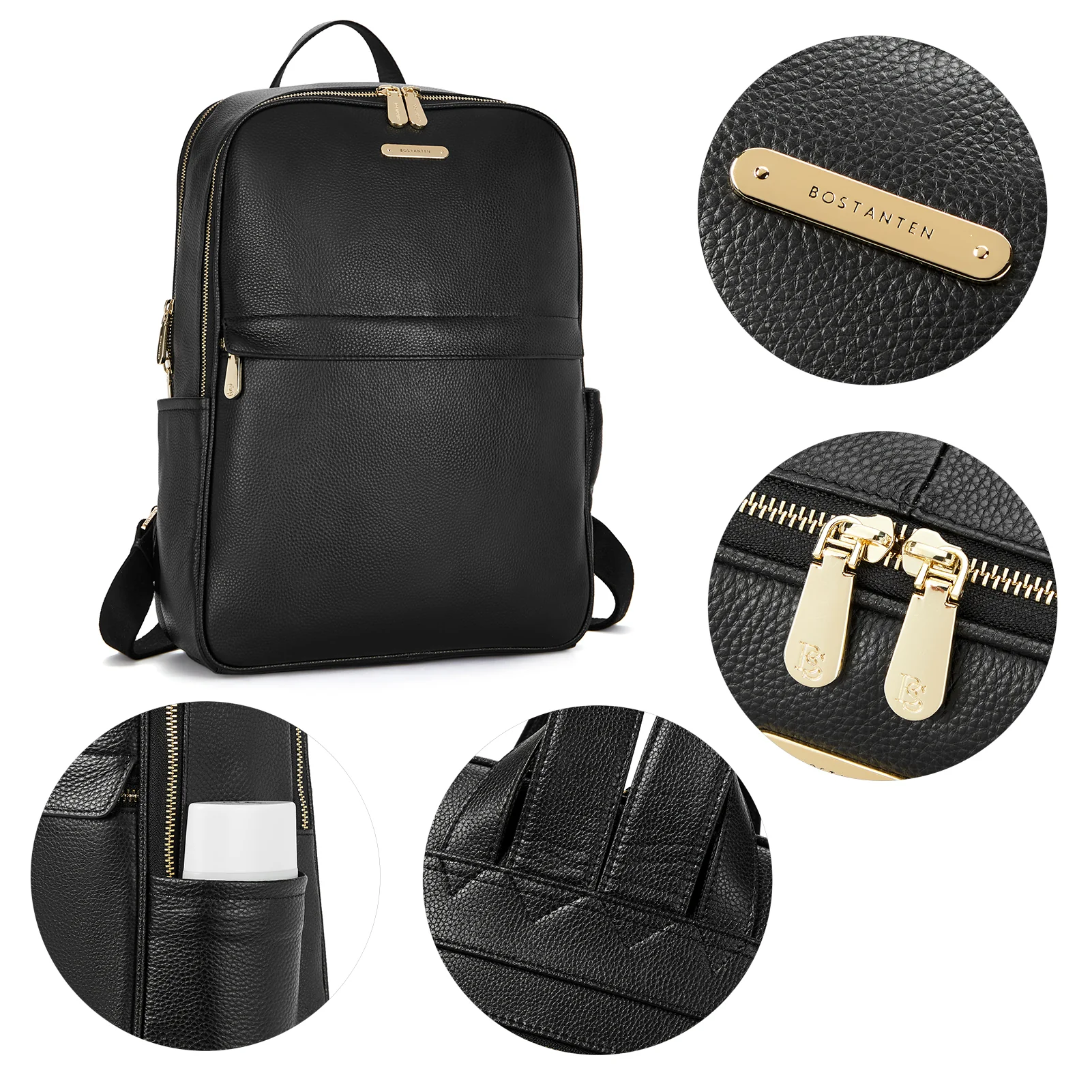 Nombongo Leather 15.6 Inch Laptop Daypack Backpack for Women - Image 7